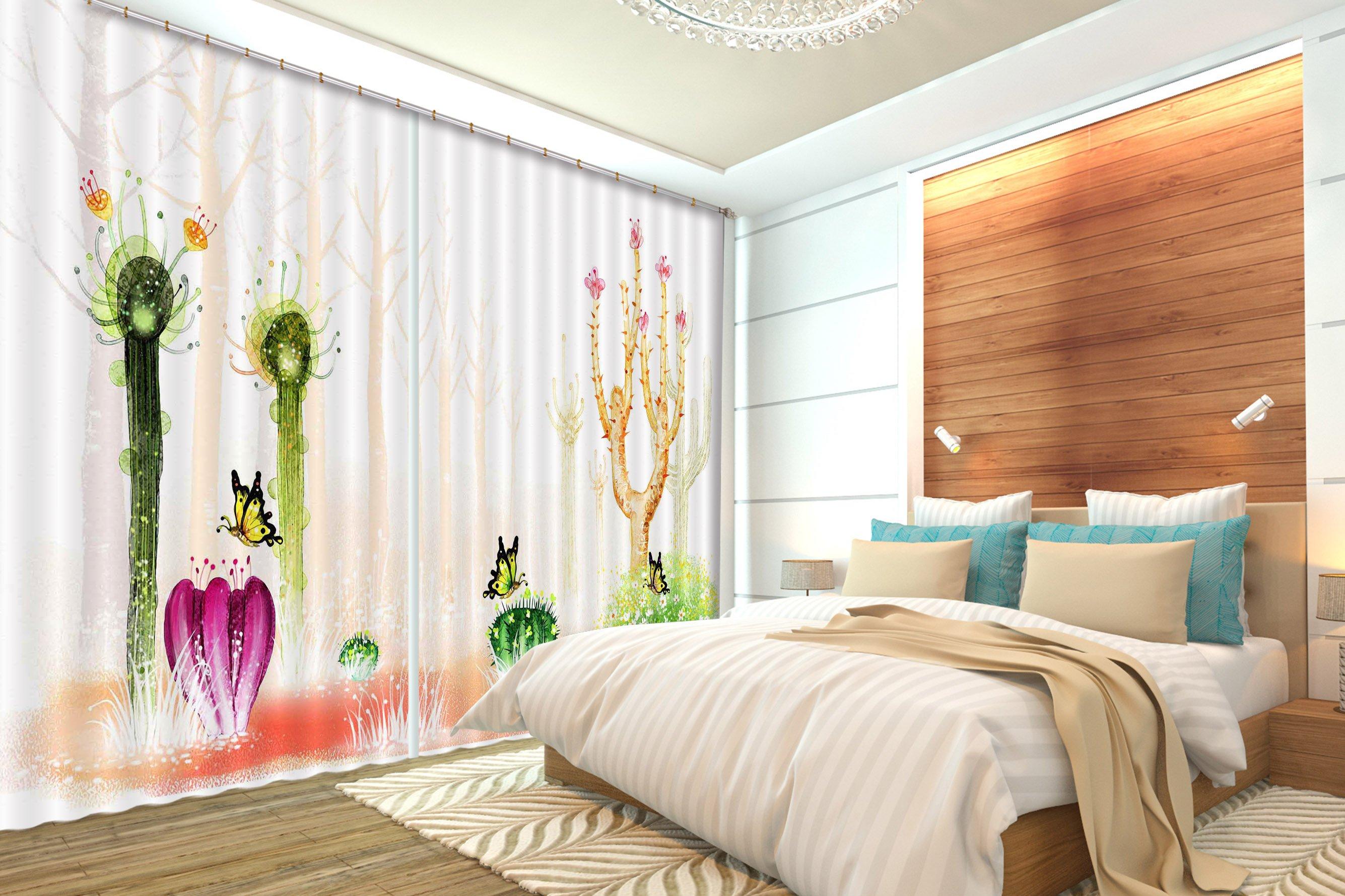 3D Cactus 2458 Curtains Drapes Wallpaper AJ Wallpaper