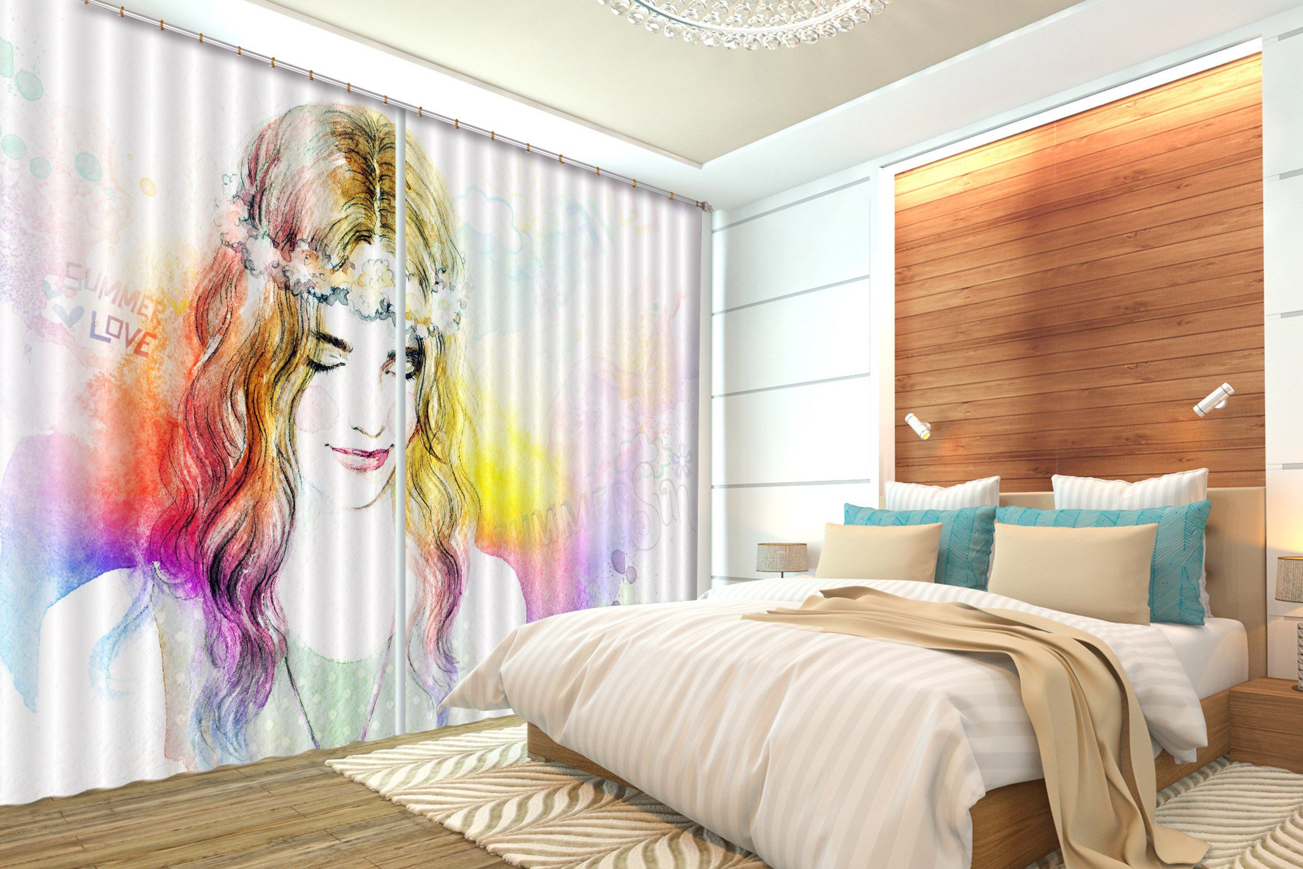 3D Pretty Girl 104 Curtains Drapes Wallpaper AJ Wallpaper