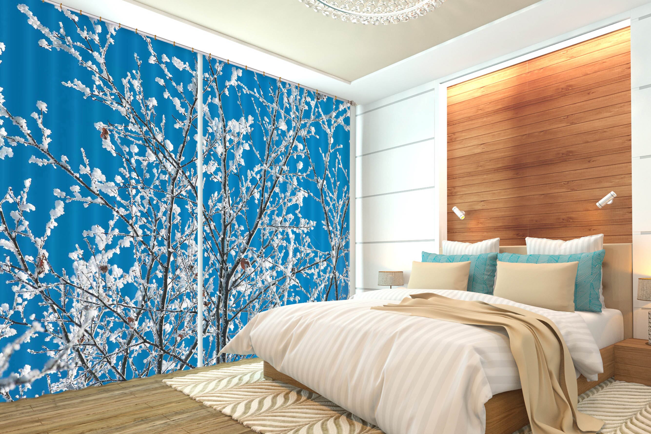 3D Sunny Flowers 207 Assaf Frank Curtain Curtains Drapes Curtains AJ Creativity Home