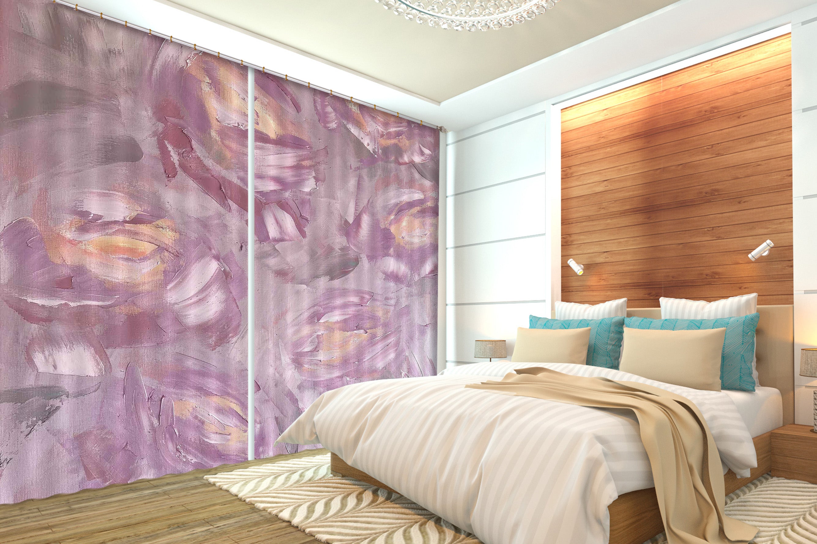 3D Purple Rose 3017 Skromova Marina Curtain Curtains Drapes