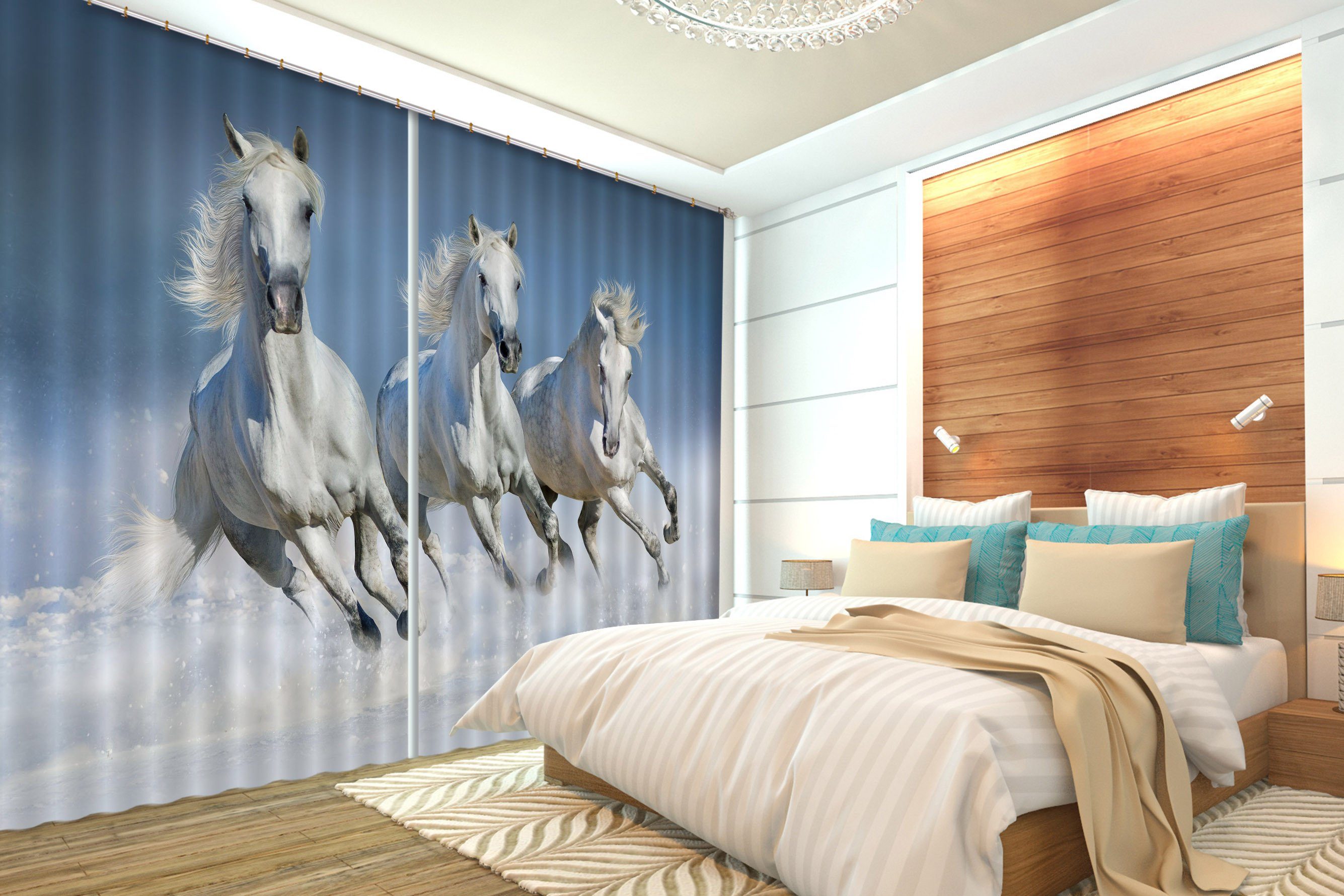3D Running Horses 49 Curtains Drapes Wallpaper AJ Wallpaper