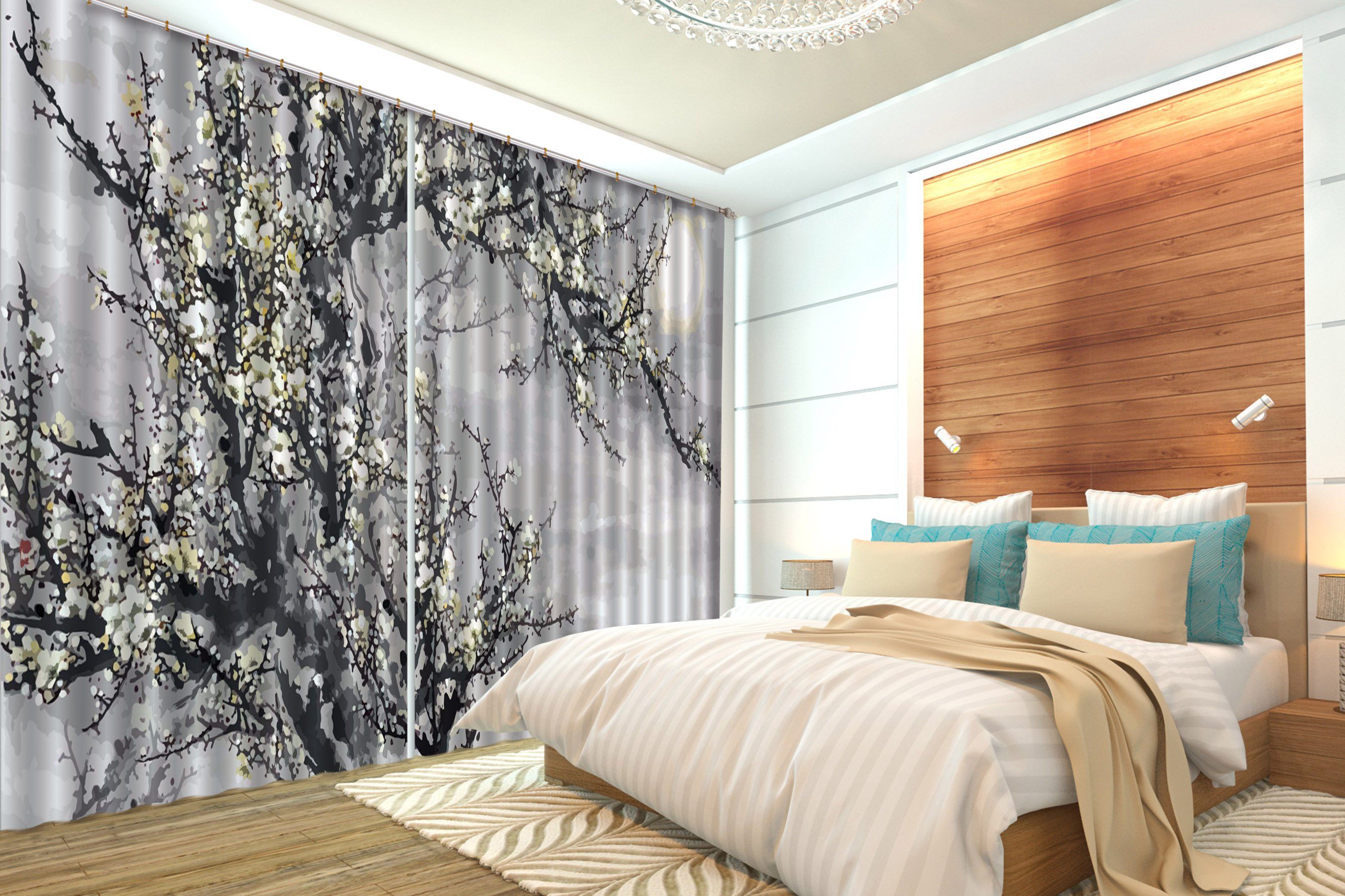 3D Plum Flowers 564 Curtains Drapes Wallpaper AJ Wallpaper