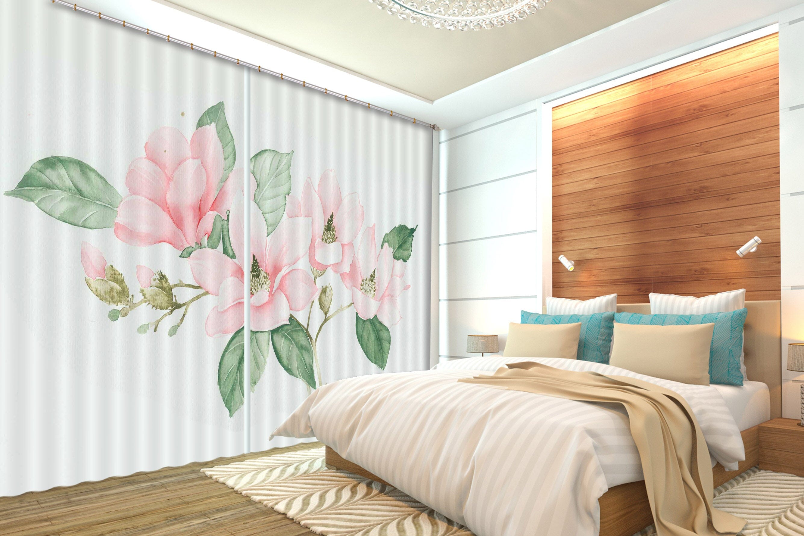 3D Pink Flowers 118 Curtains Drapes Wallpaper AJ Wallpaper