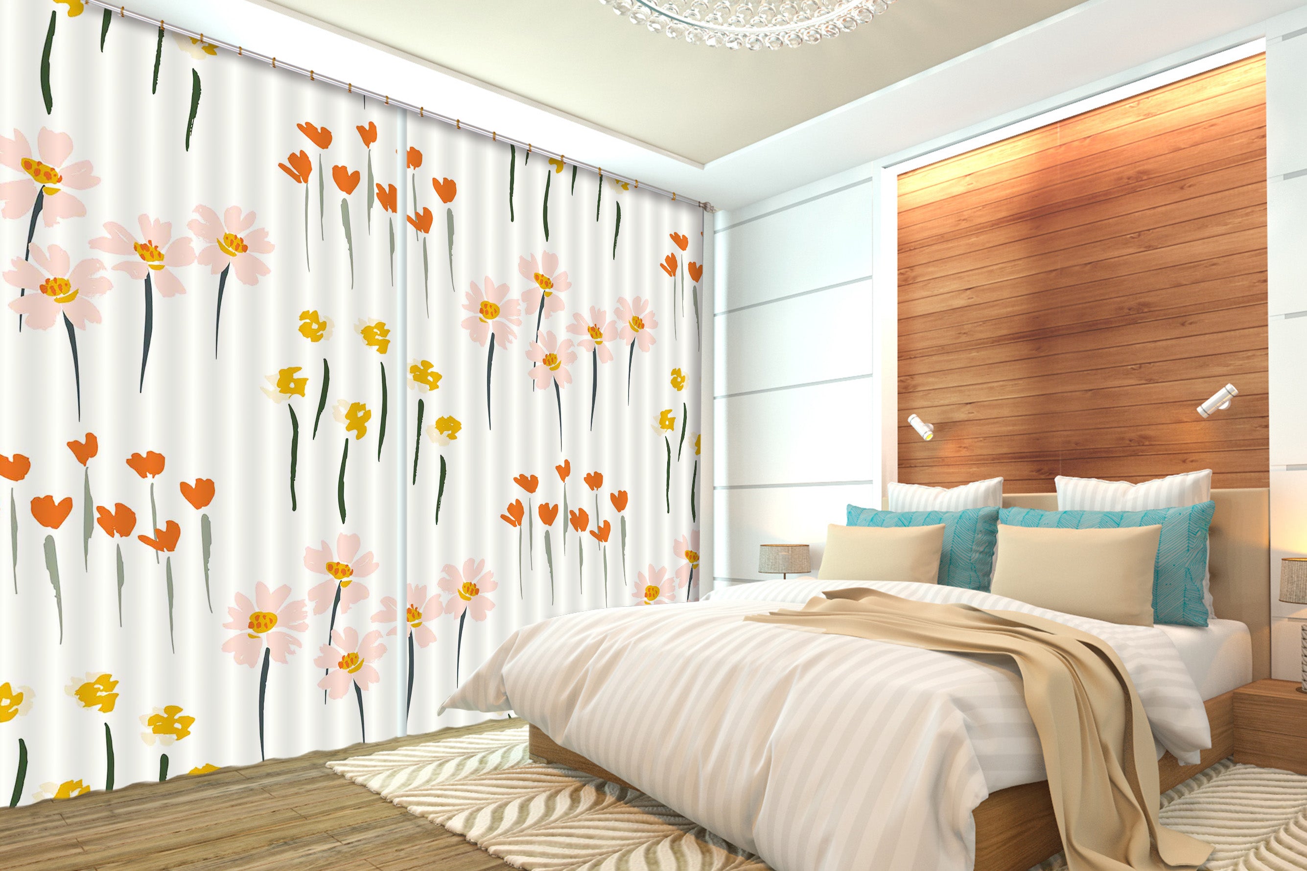 3D Little Flower Pattern 11141 Kashmira Jayaprakash Curtain Curtains Drapes