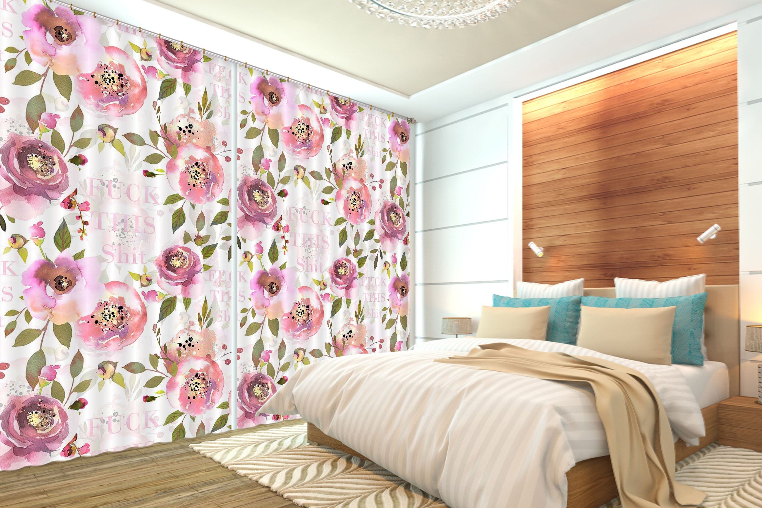3D Pattern Flower 222 Uta Naumann Curtain Curtains Drapes Curtains AJ Creativity Home
