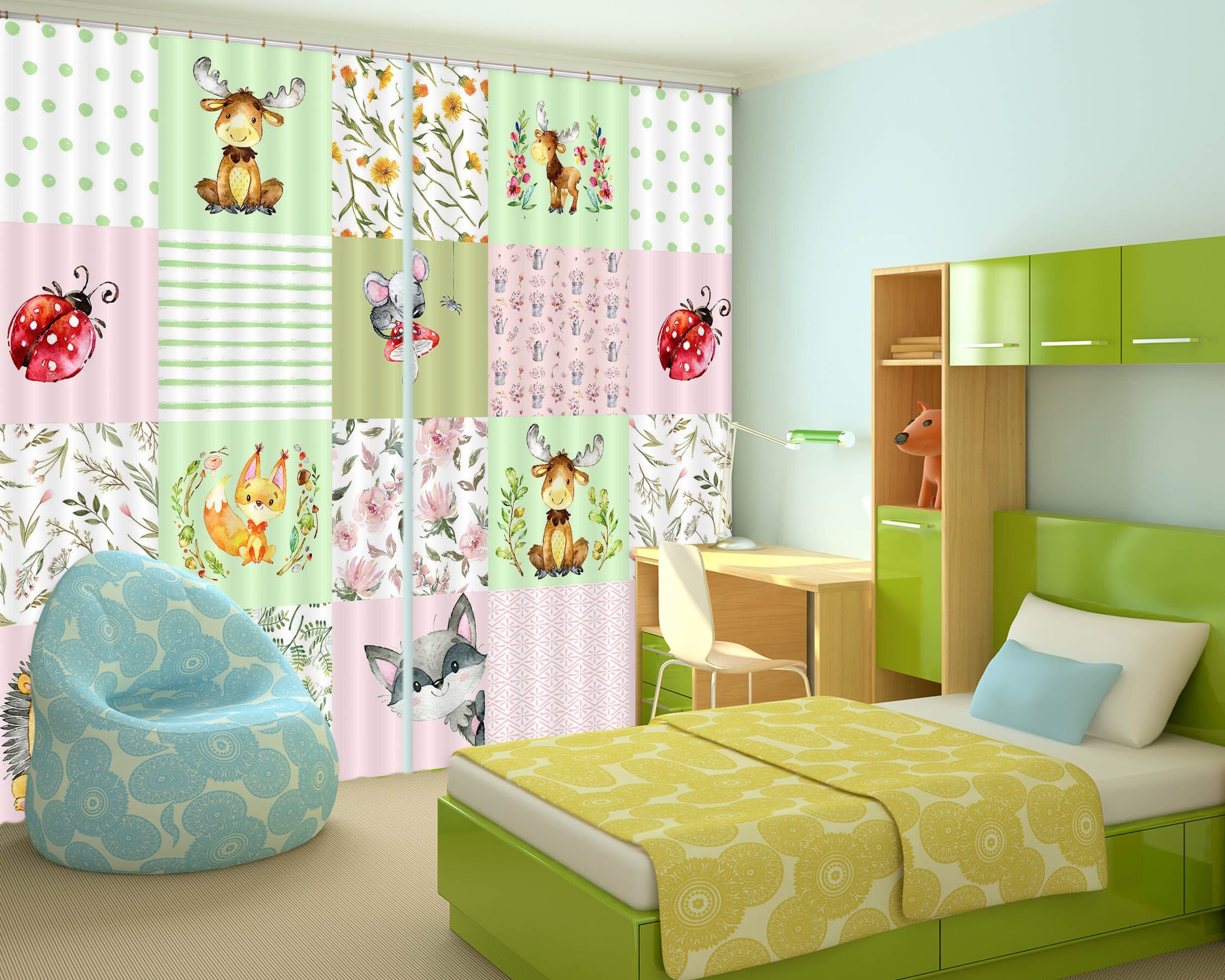 3D Mouse Reindeer 116 Uta Naumann Curtain Curtains Drapes Curtains AJ Creativity Home