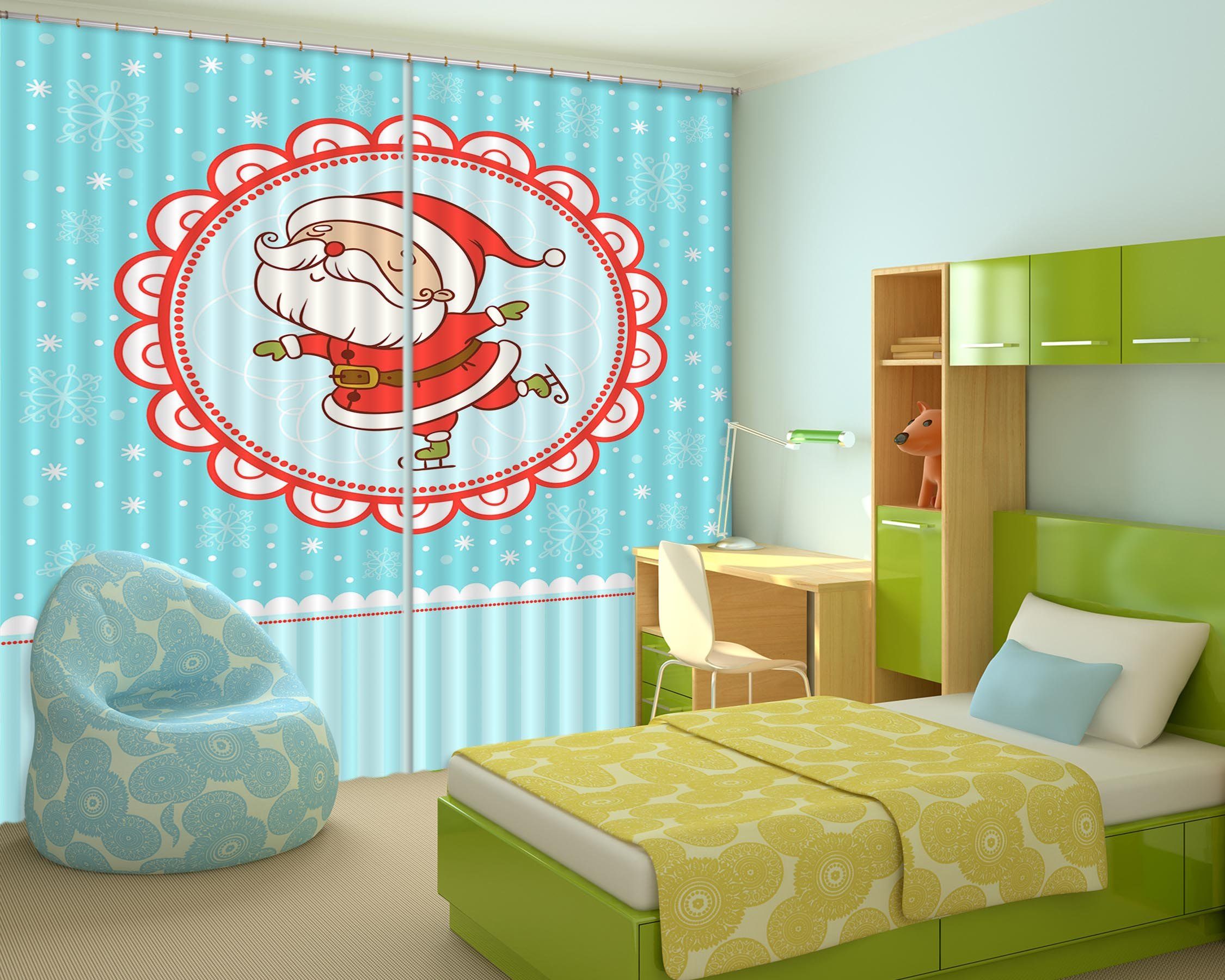 3D Old Man Pattern Lace 66 Curtains Drapes Curtains AJ Creativity Home