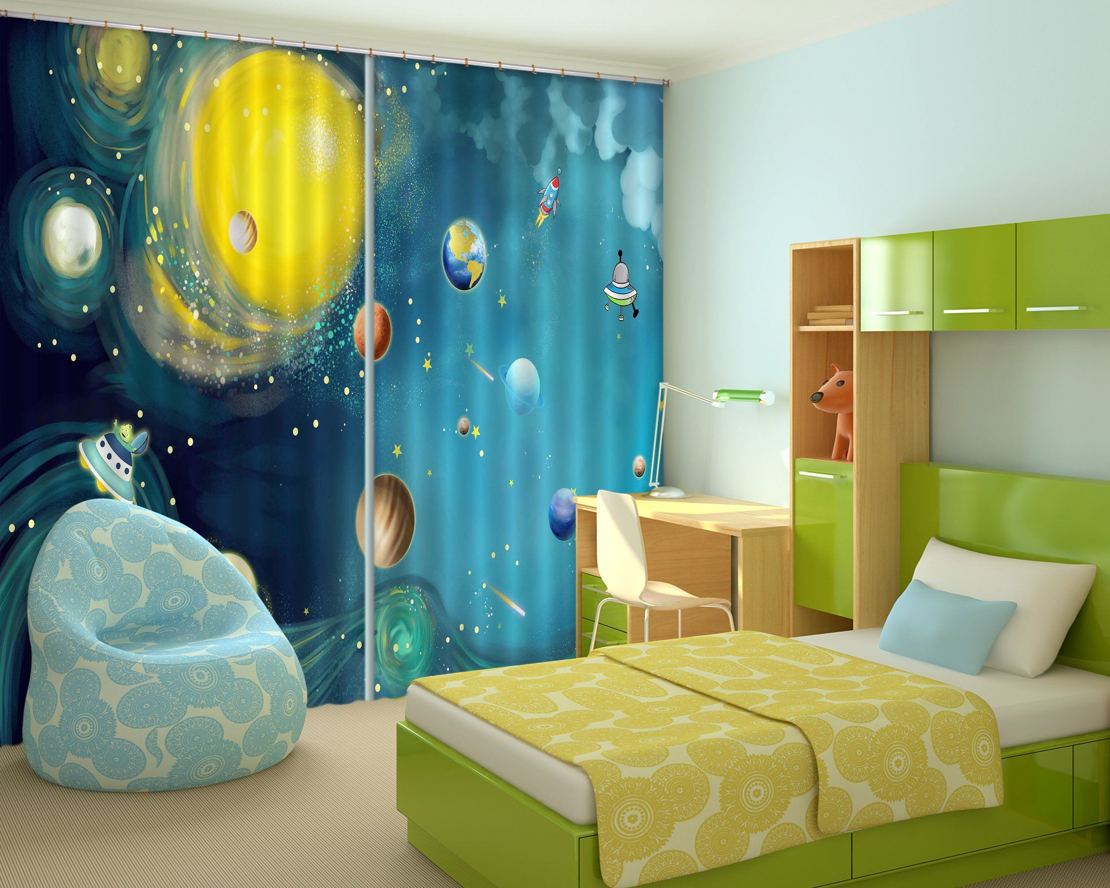 3D Space Scenery 2305 Curtains Drapes Wallpaper AJ Wallpaper
