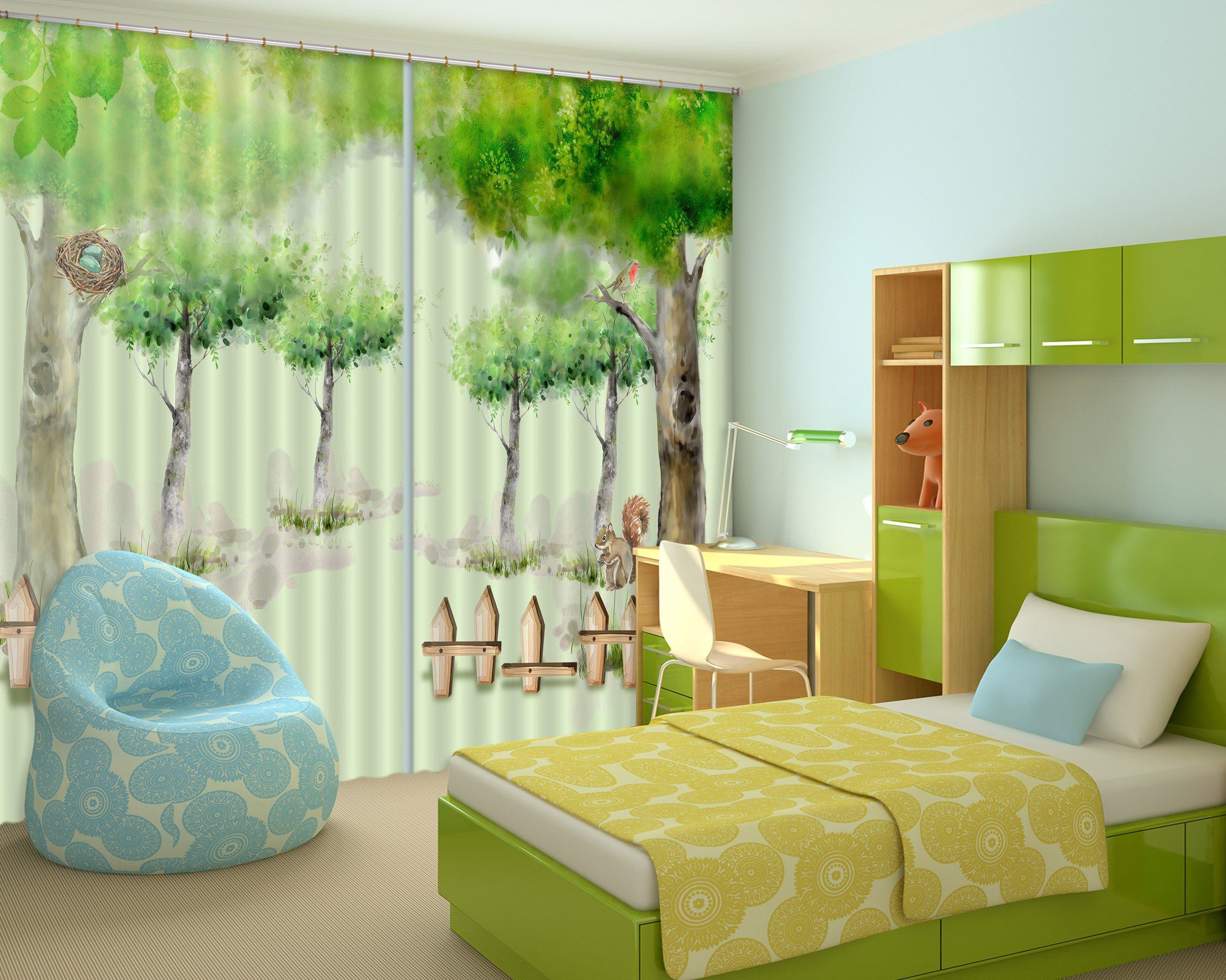 3D Trees Animals 244 Curtains Drapes Wallpaper AJ Wallpaper