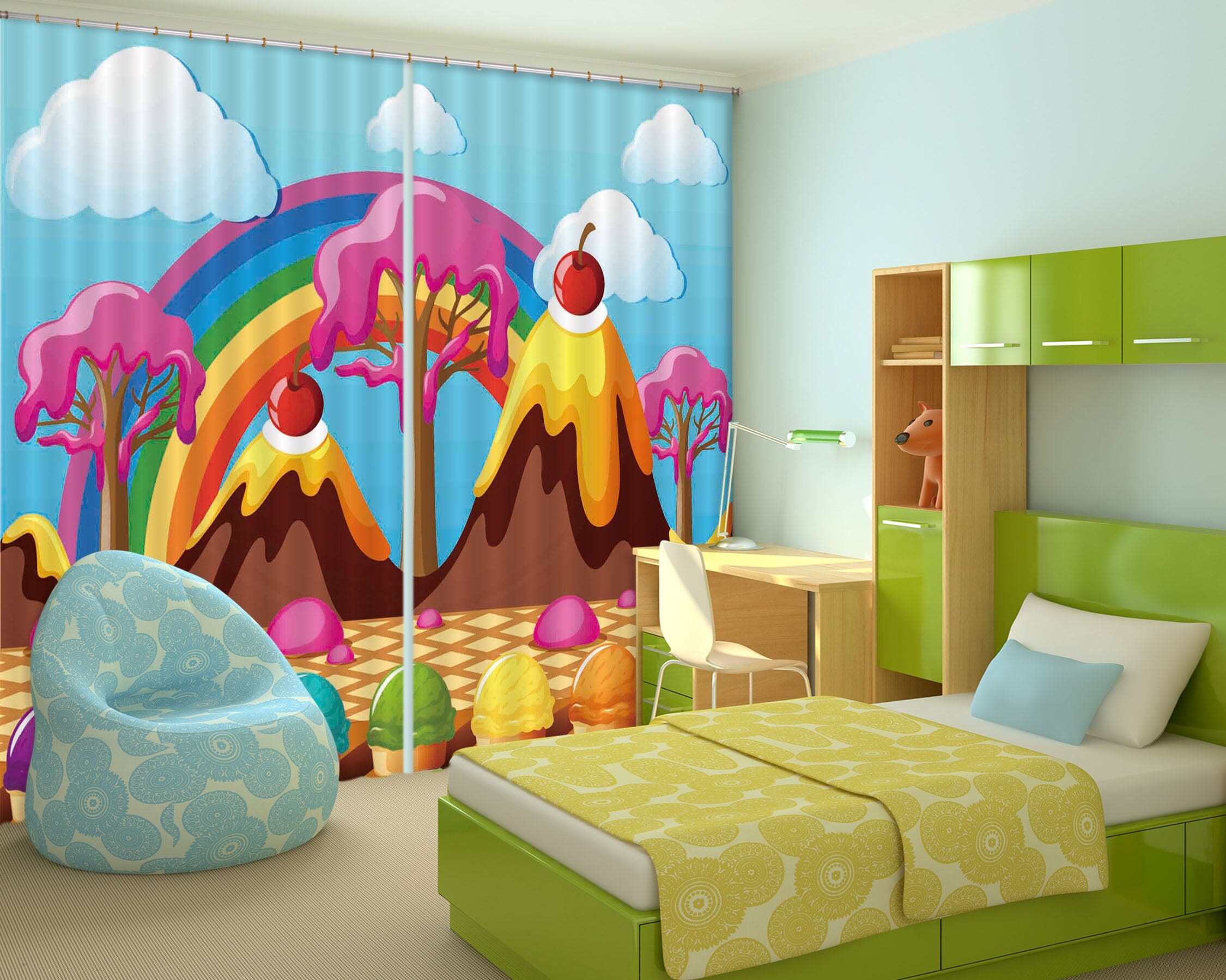 3D Cake House 779 Curtains Drapes Wallpaper AJ Wallpaper