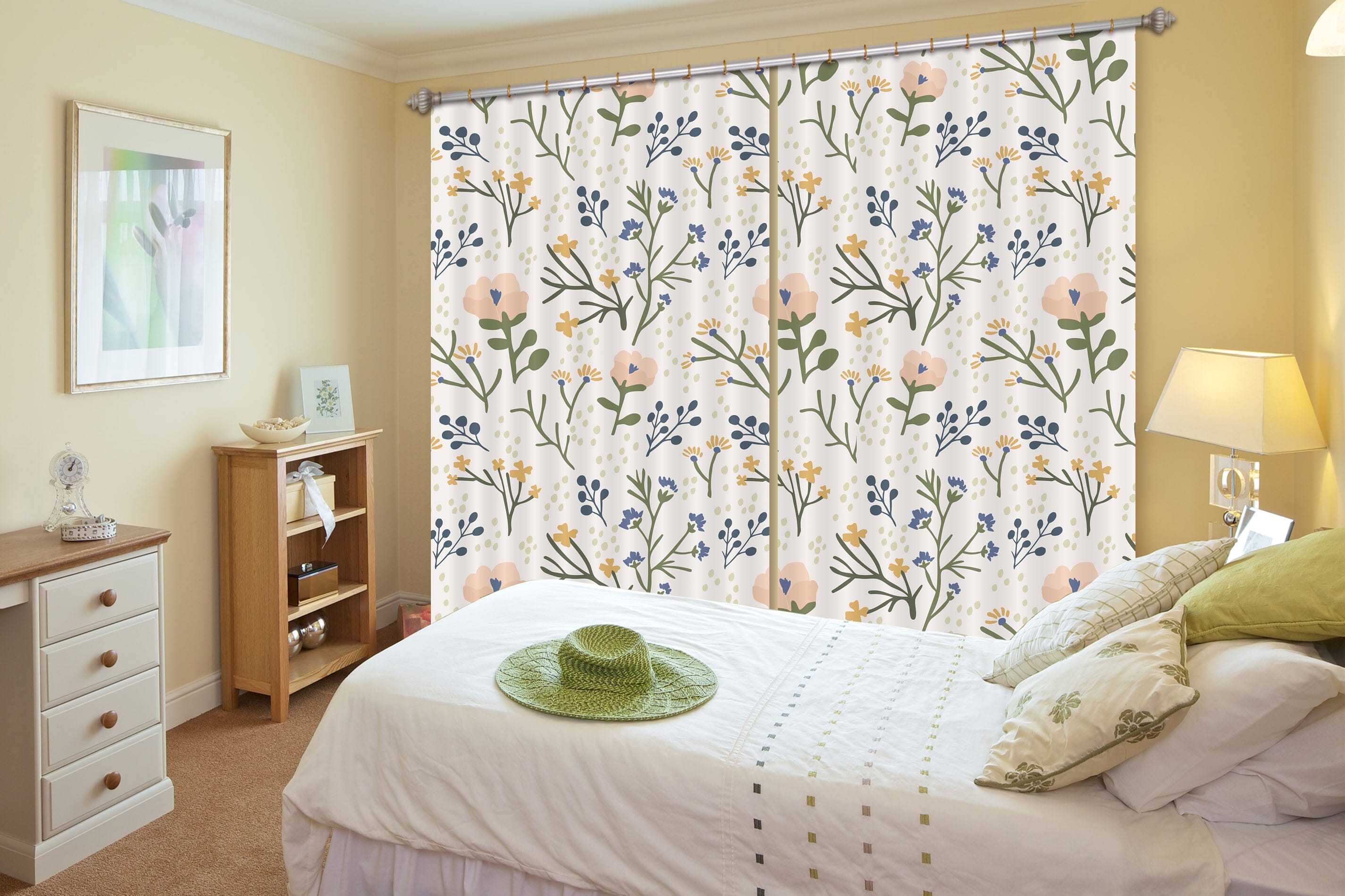 3D Cute Flowers 049 Jillian Helvey Curtain Curtains Drapes Curtains AJ Creativity Home