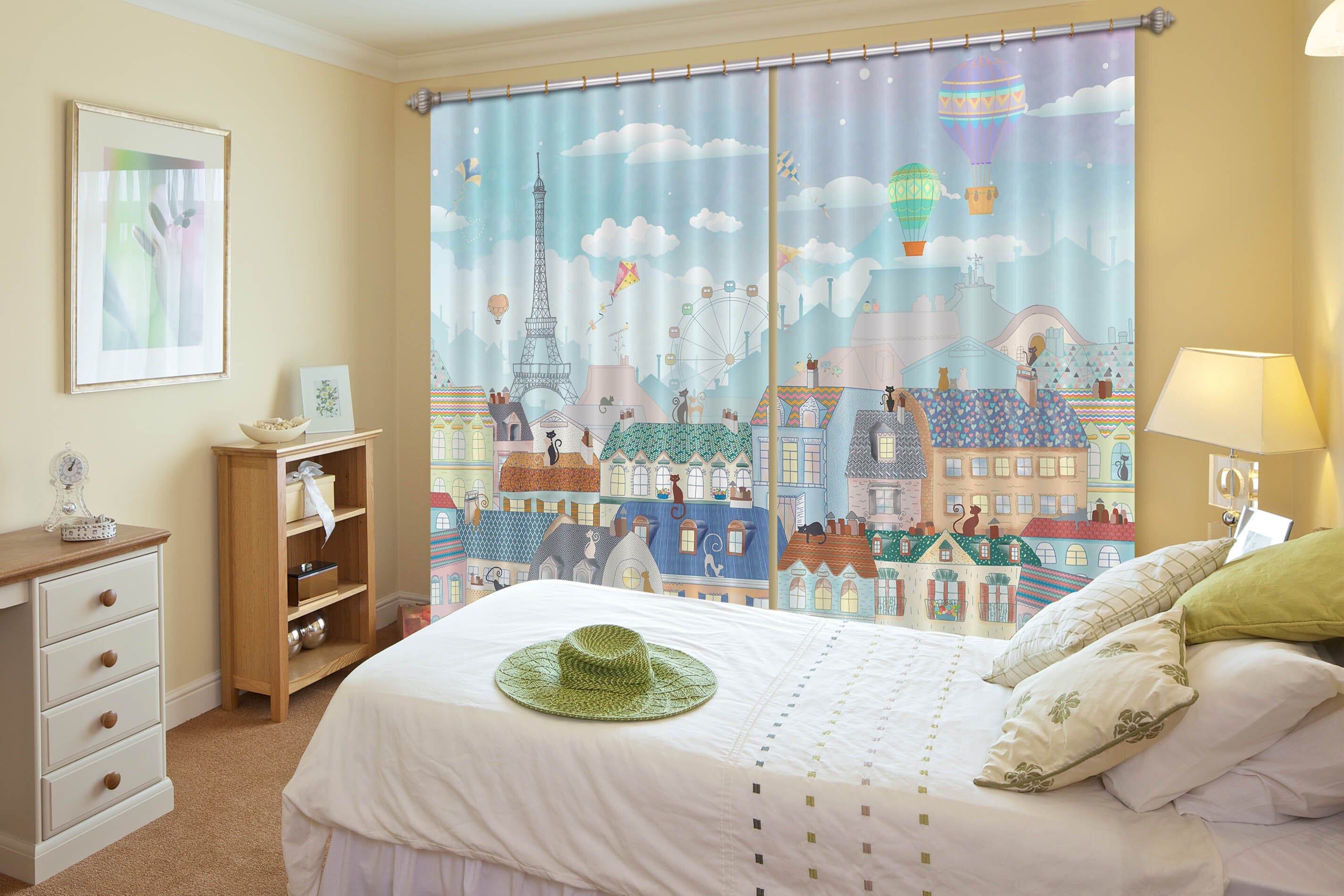 3D Color City 751 Curtains Drapes Wallpaper AJ Wallpaper