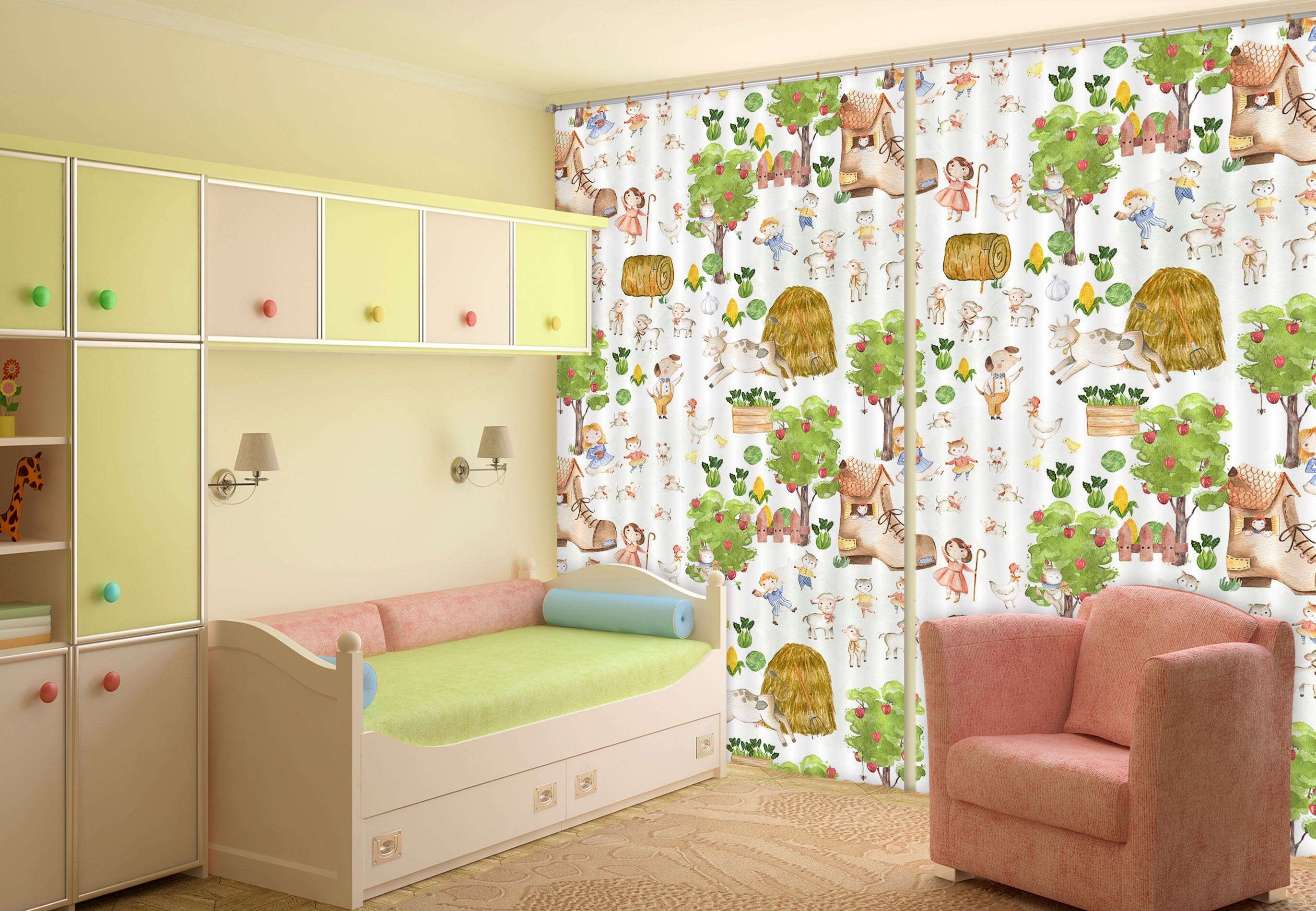 3D Sheep Shoe House 105 Uta Naumann Curtain Curtains Drapes Curtains AJ Creativity Home