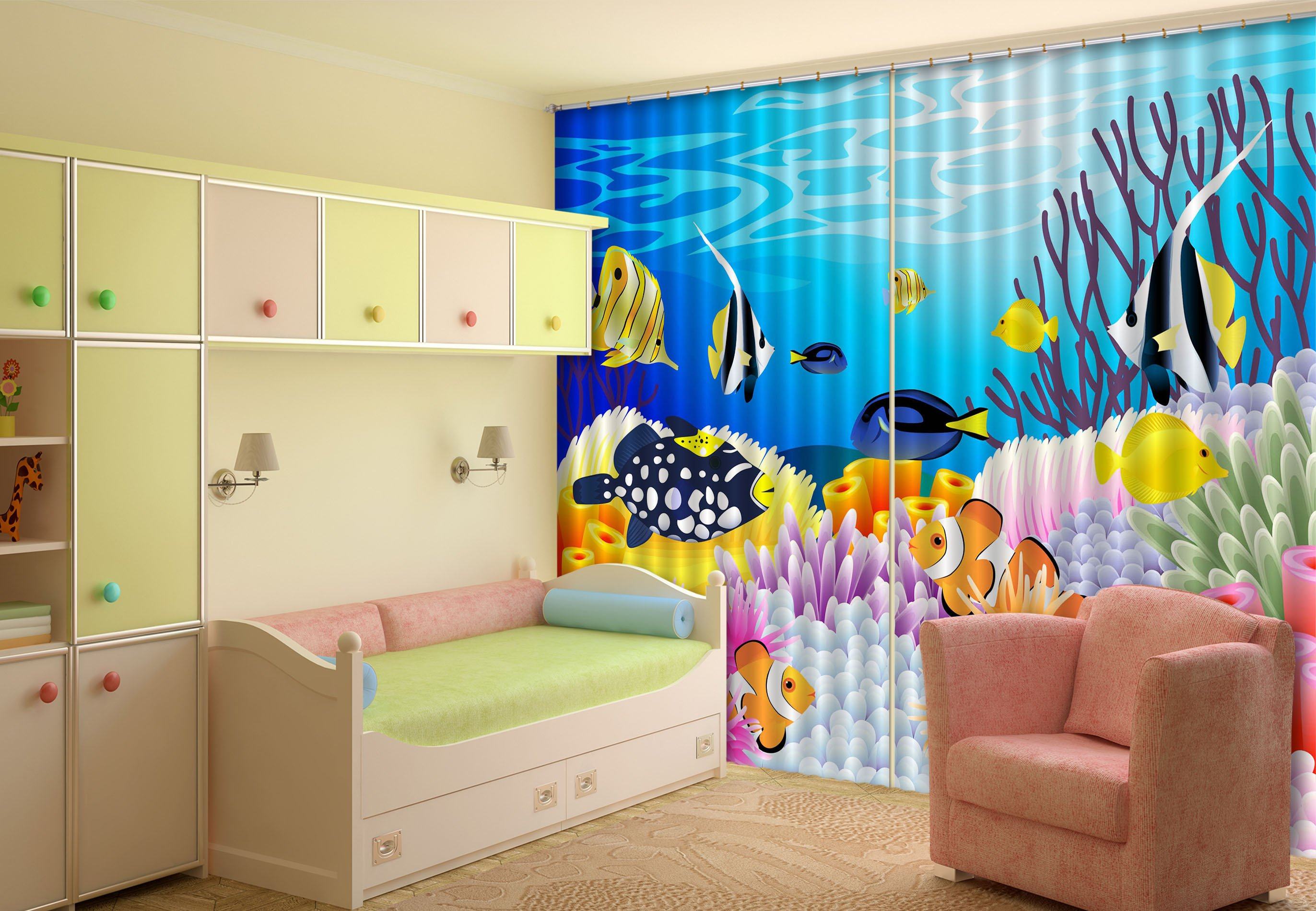 3D Bright Seabed 710 Curtains Drapes Wallpaper AJ Wallpaper