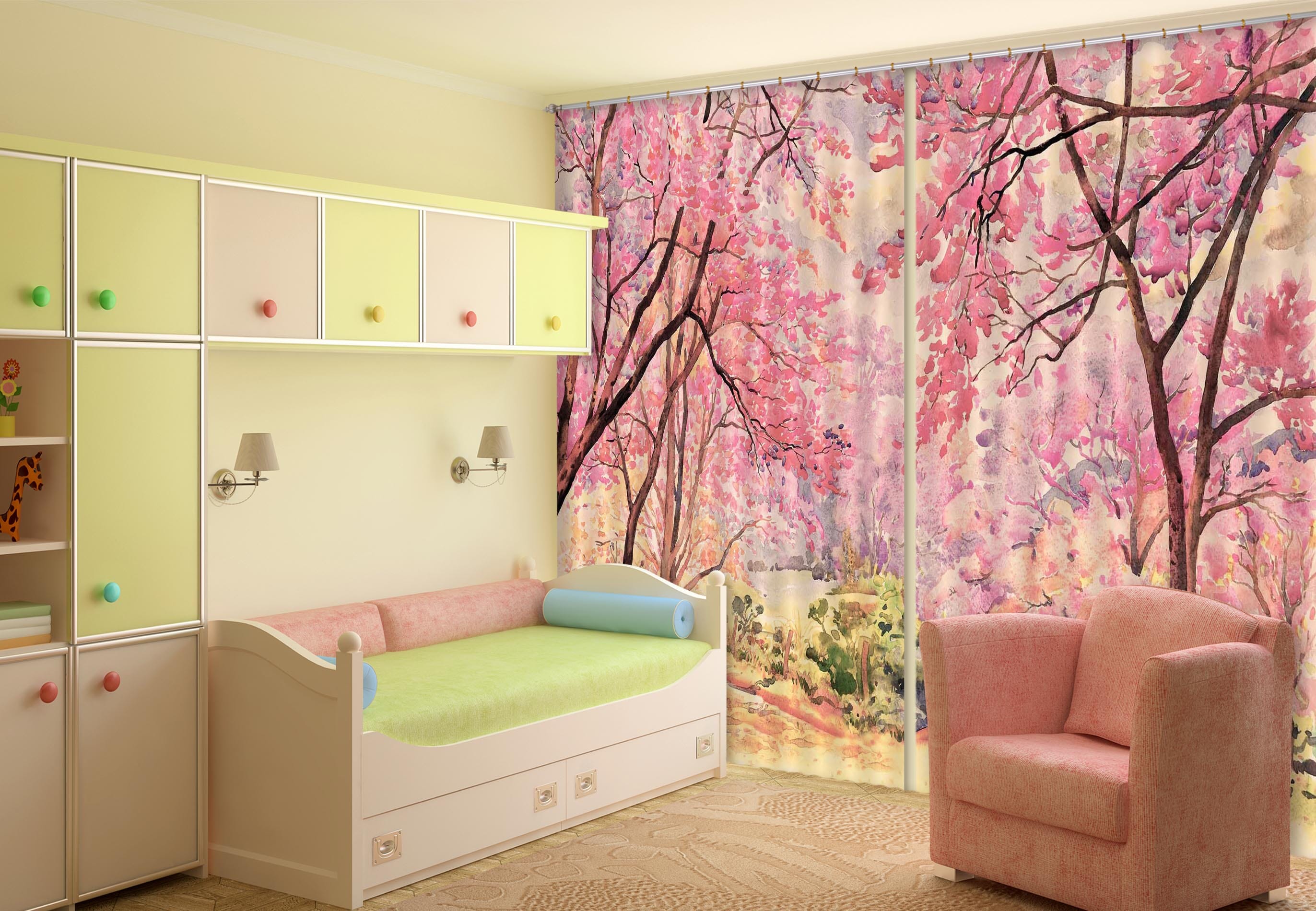 3D Peach Blossom Forest 119 Curtains Drapes Wallpaper AJ Wallpaper