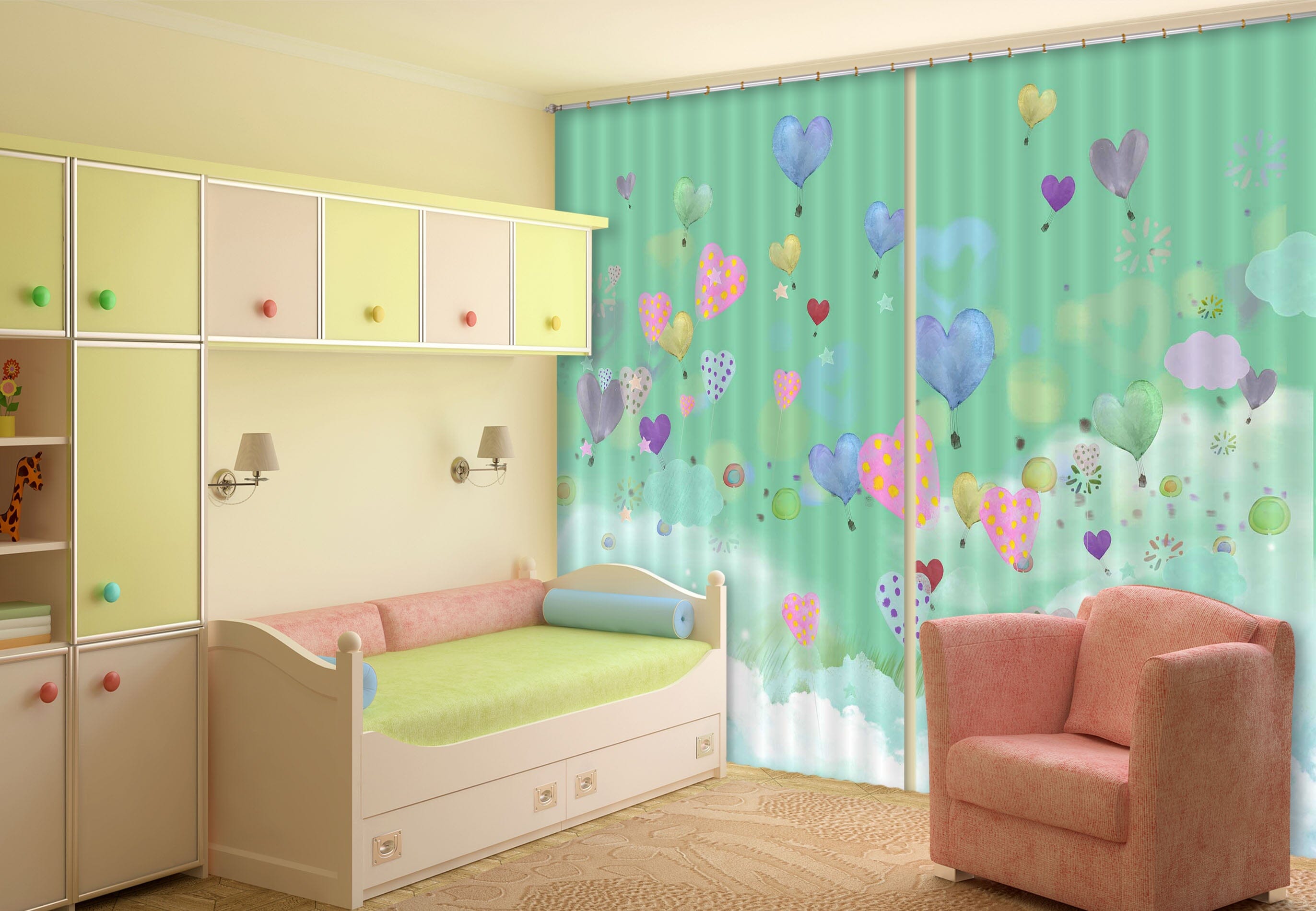 3D Colorful Balloons 727 Curtains Drapes Wallpaper AJ Wallpaper