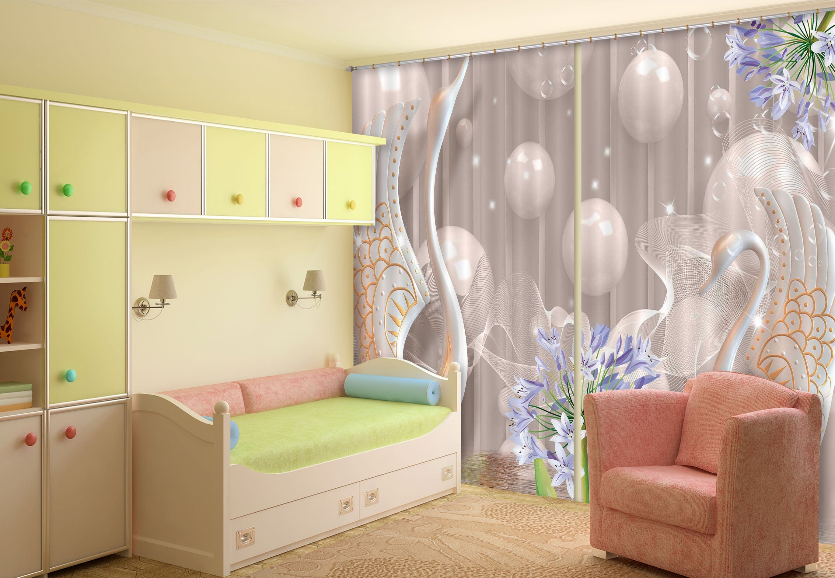 3D White Sphere 133 Curtains Drapes Wallpaper AJ Wallpaper