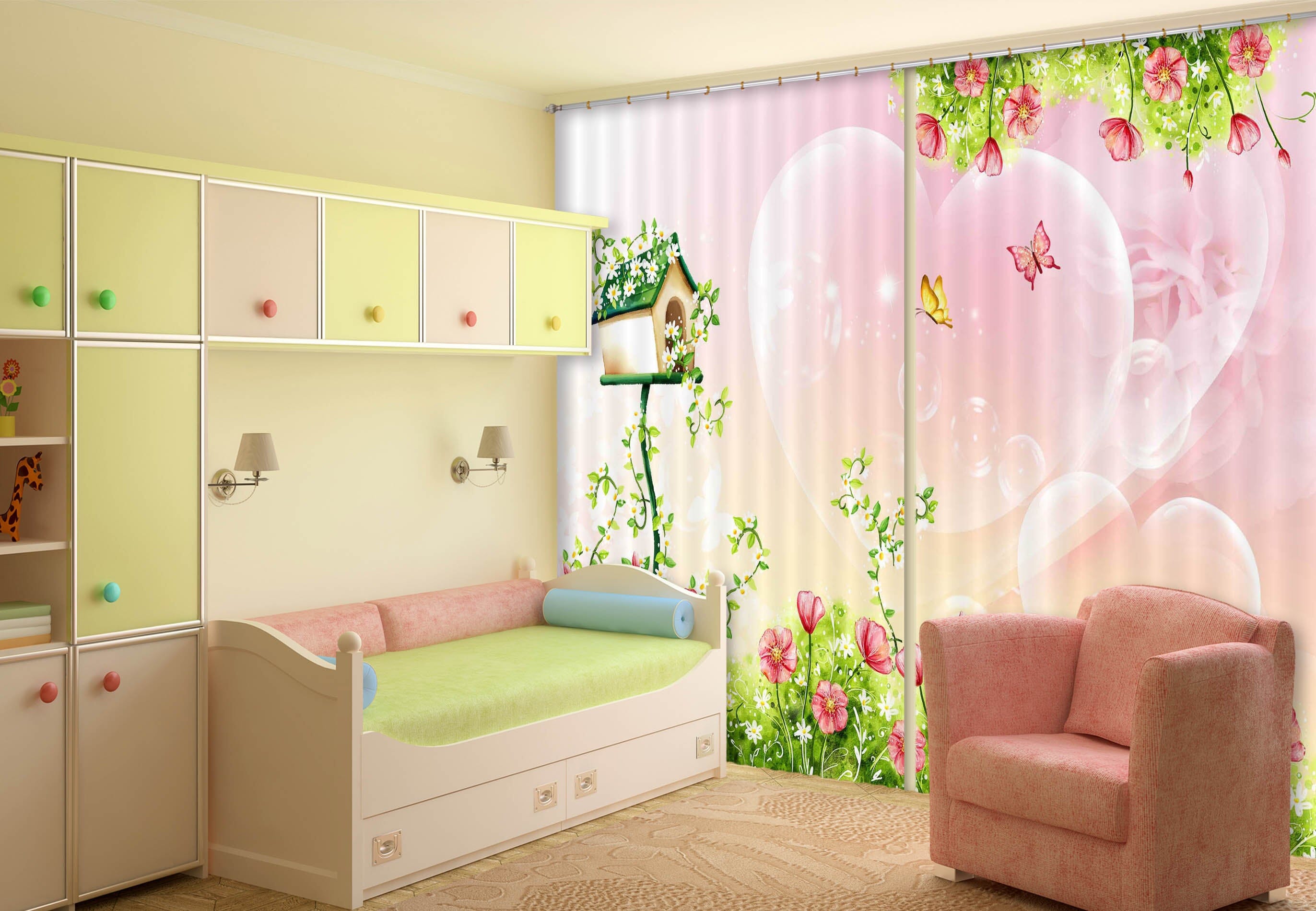 3D Caring Butterfly 802 Curtains Drapes Wallpaper AJ Wallpaper