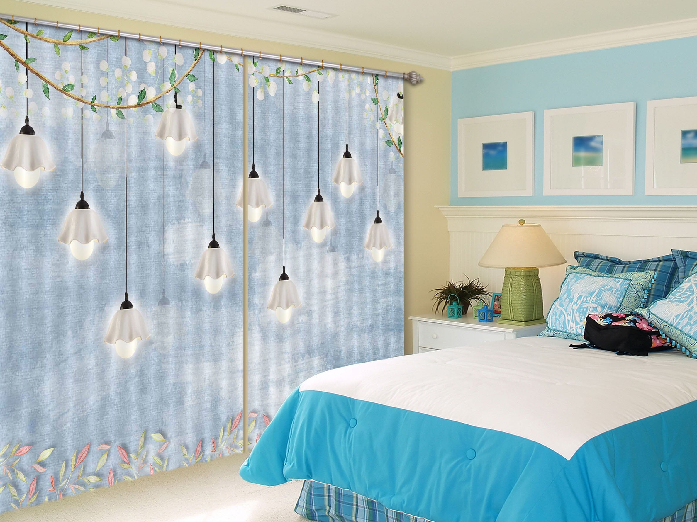 3D White Light 749 Curtains Drapes Wallpaper AJ Wallpaper