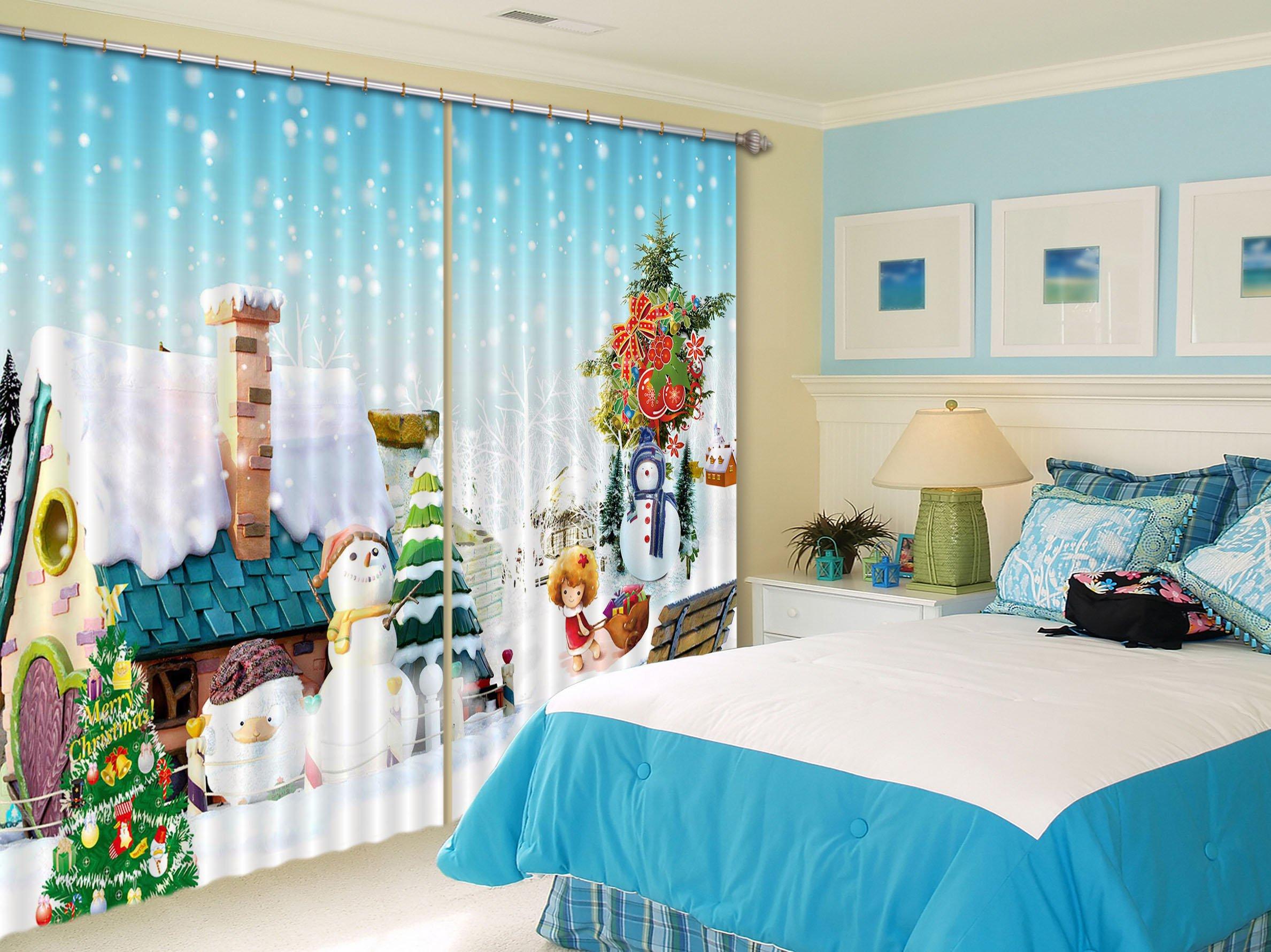 3D Christmas Bow Chair 46 Curtains Drapes Curtains AJ Creativity Home