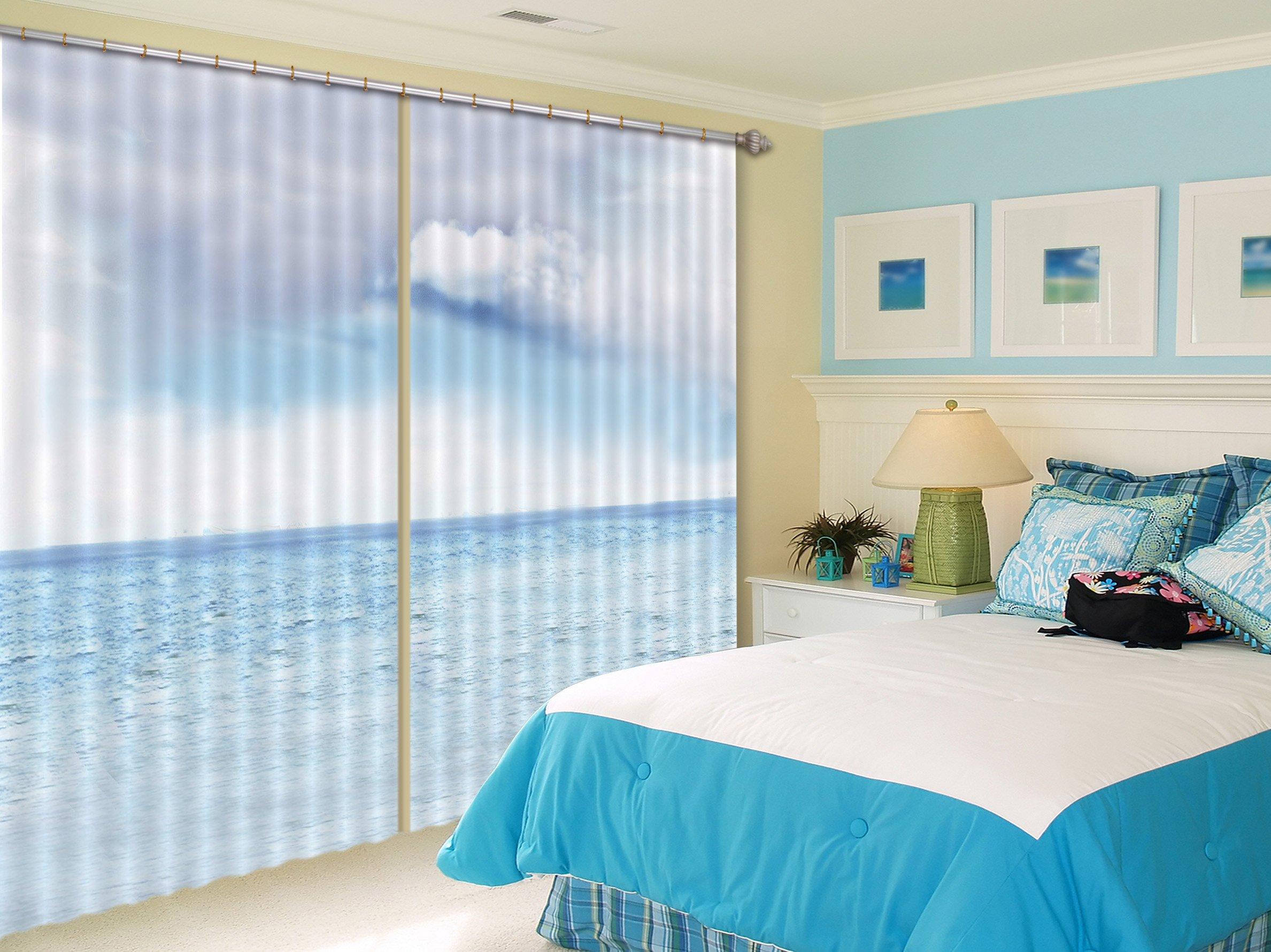 3D Hazy Vast Sea 314 Curtains Drapes Wallpaper AJ Wallpaper