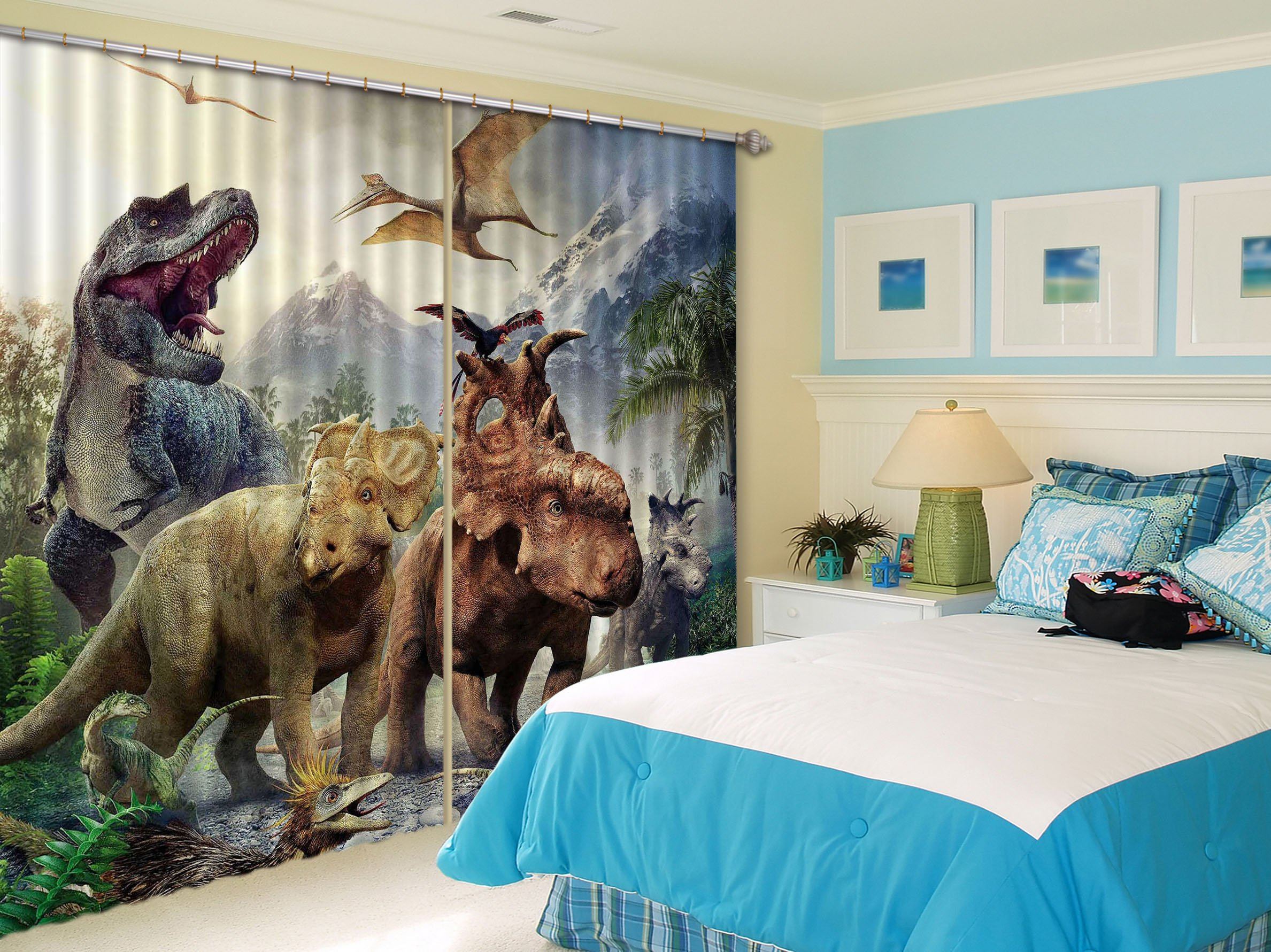 3D Short-Legged Dragon 138 Curtains Drapes Curtains AJ Creativity Home