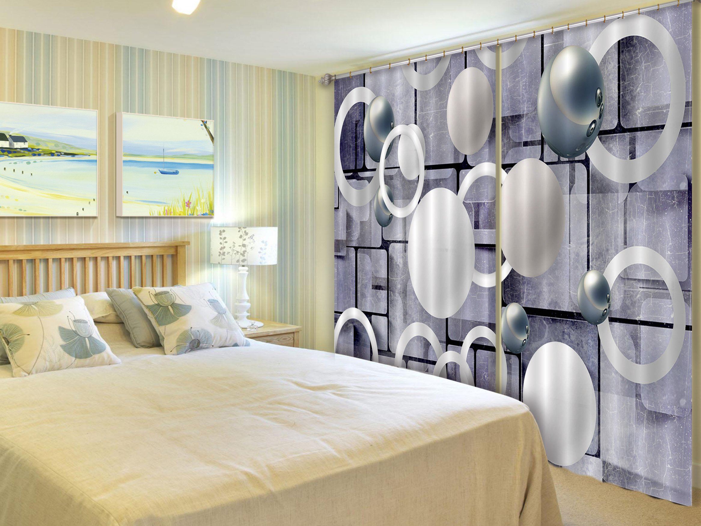 3D Circle Ferrule 73 Curtains Drapes Curtains AJ Creativity Home