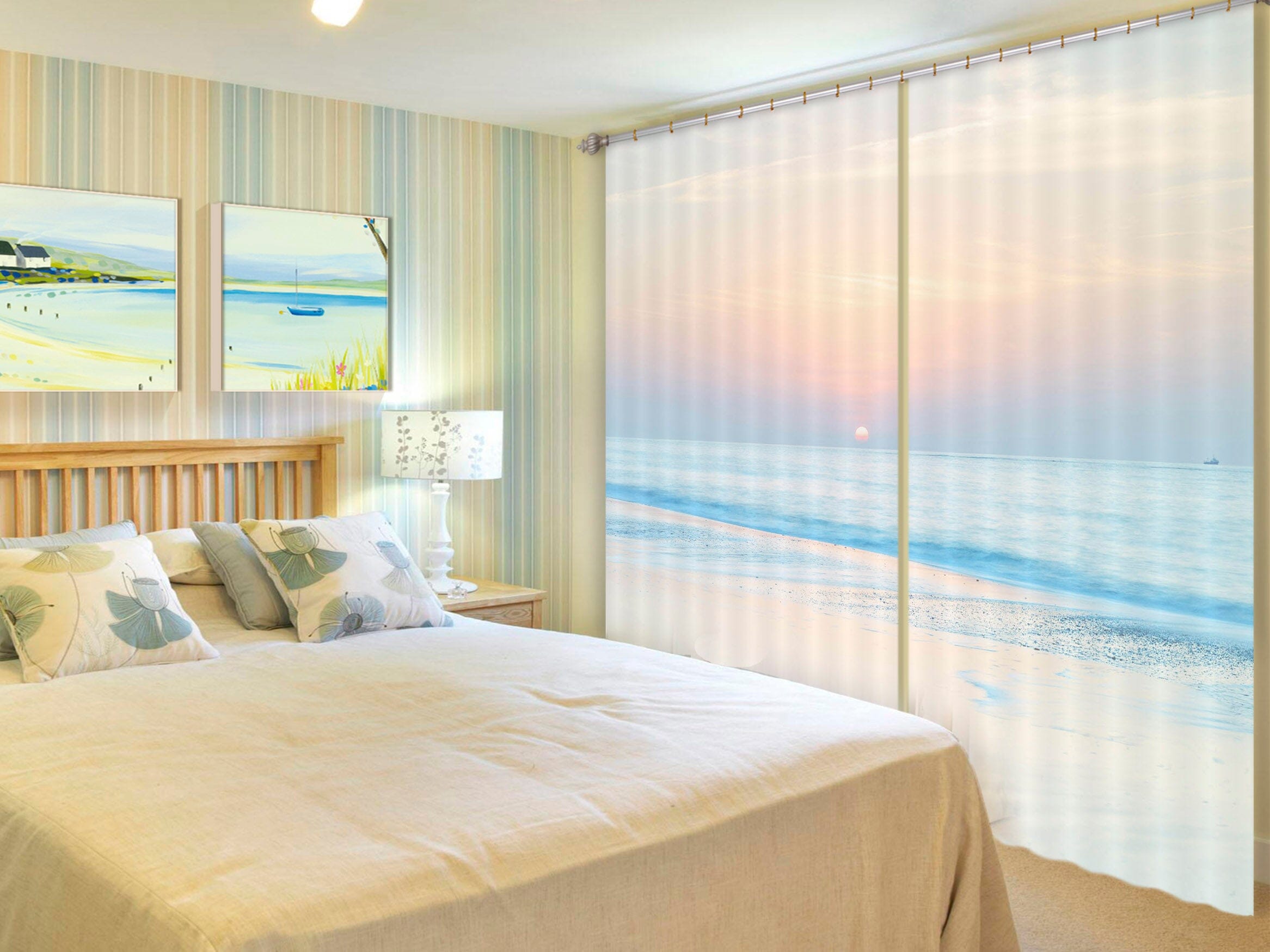 3D Blue Sea 222 Assaf Frank Curtain Curtains Drapes Curtains AJ Creativity Home