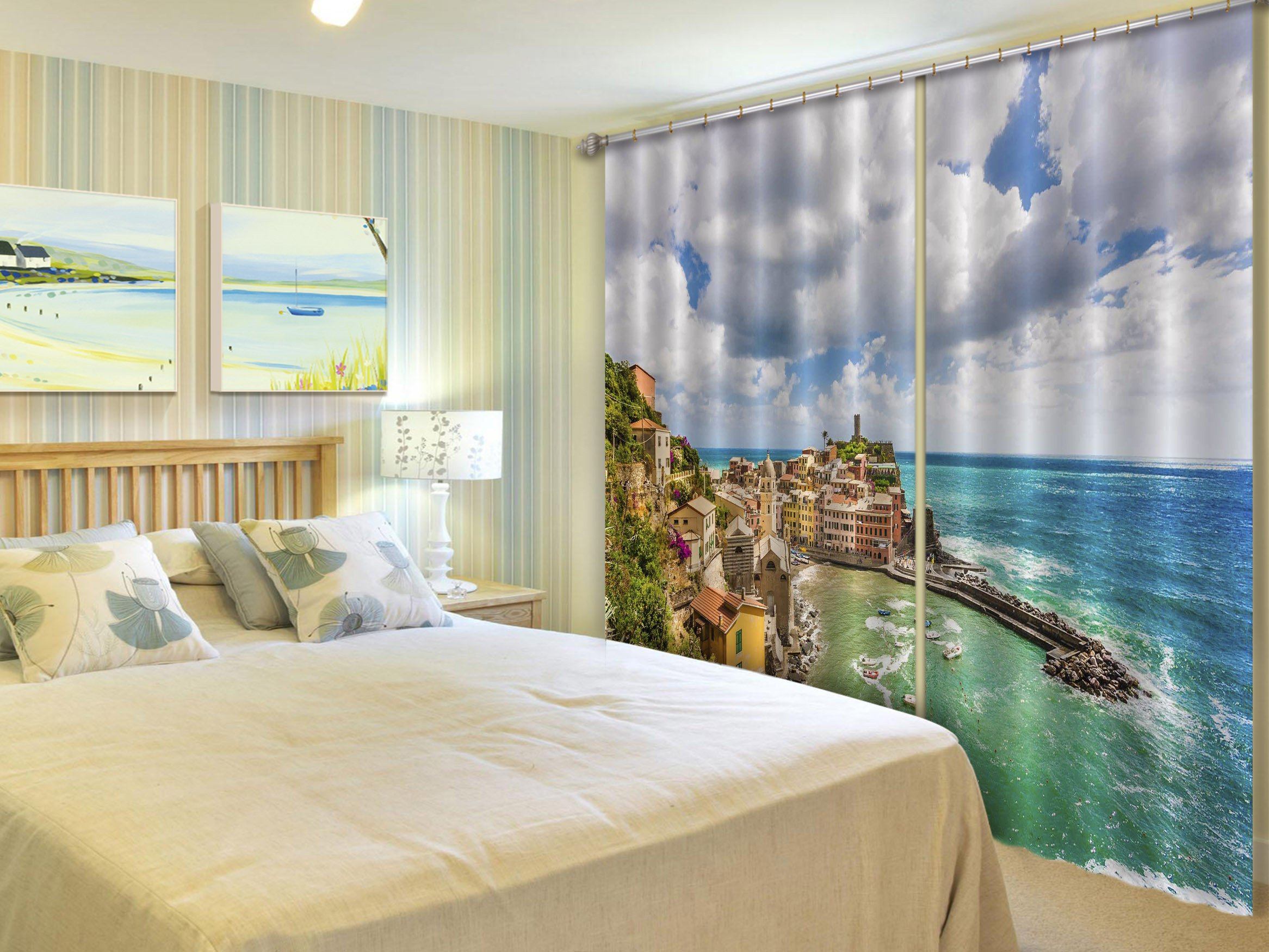 3D Cinque Terre Scenery 582 Curtains Drapes Wallpaper AJ Wallpaper