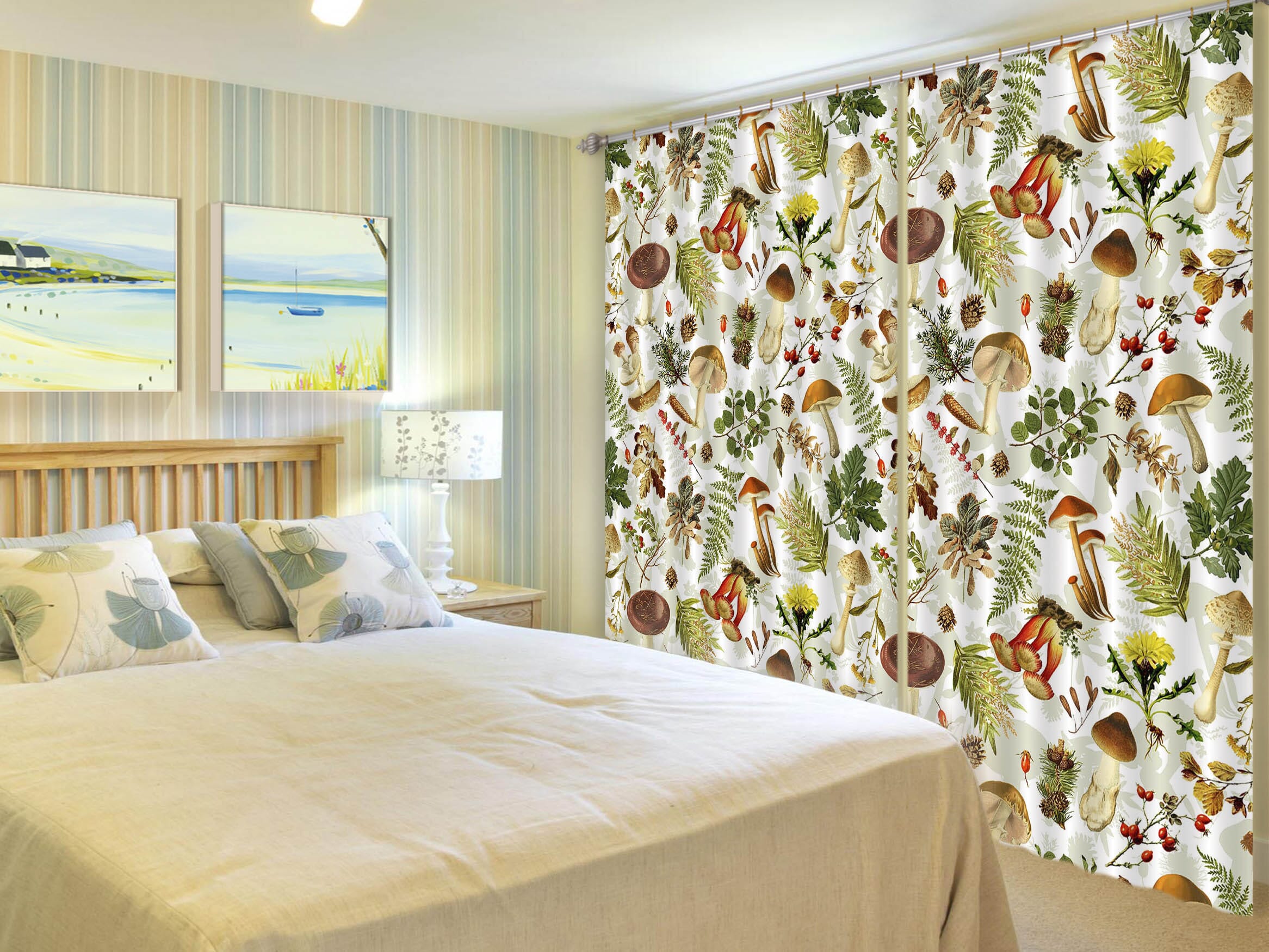 3D Mushroom 261 Uta Naumann Curtain Curtains Drapes Curtains AJ Creativity Home