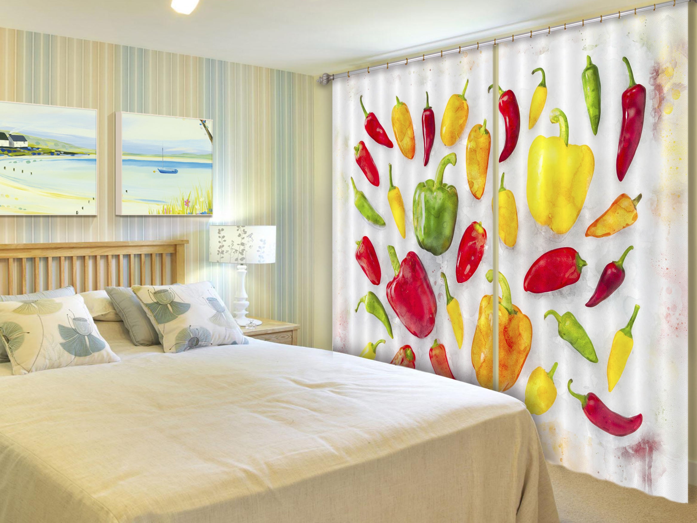 3D Red Pepper 025 Assaf Frank Curtain Curtains Drapes