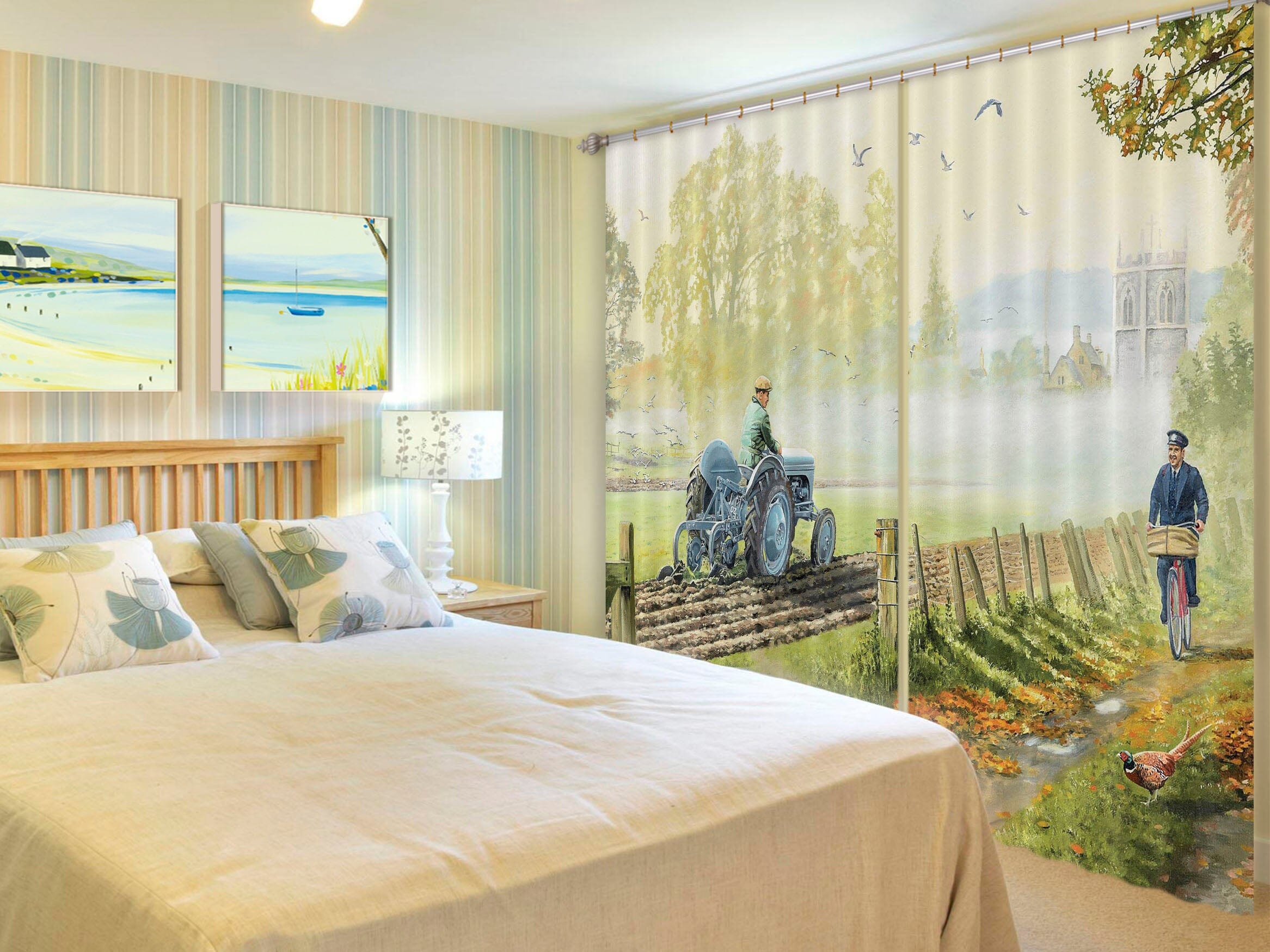 3D Early Birds 063 Trevor Mitchell Curtain Curtains Drapes Curtains AJ Creativity Home