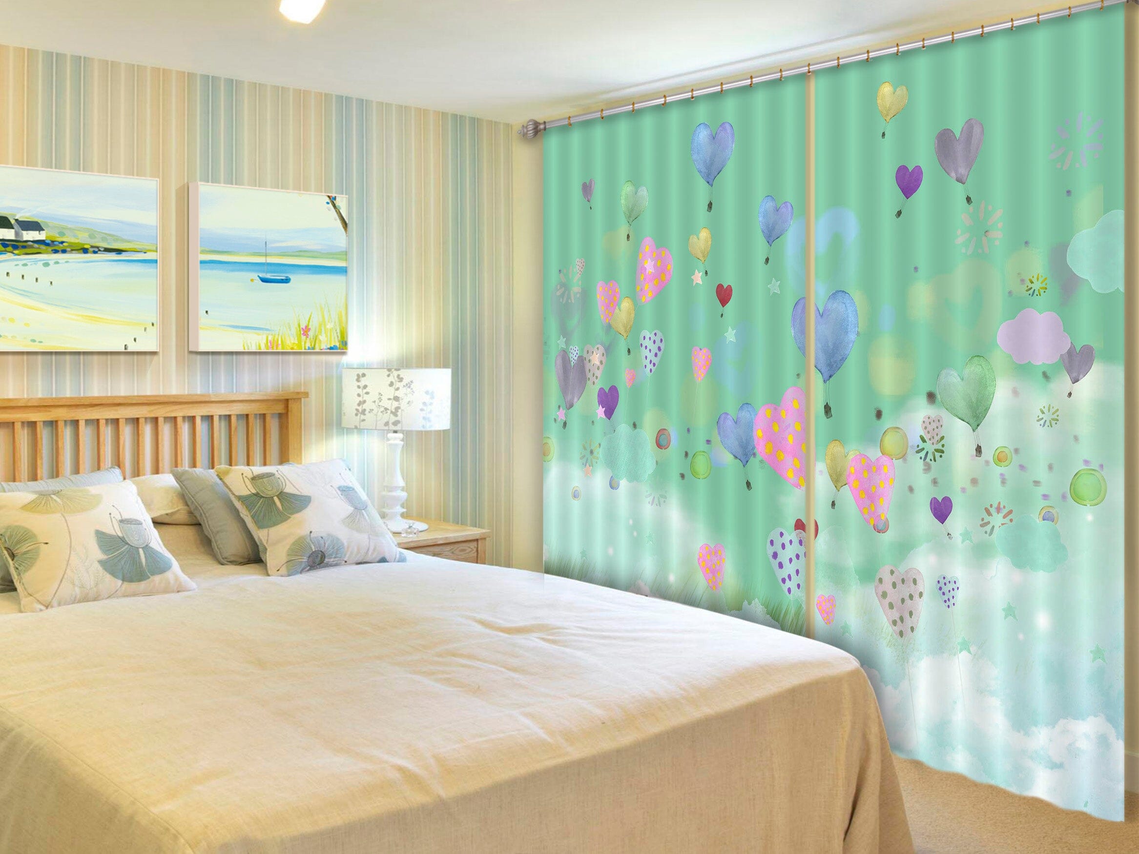 3D Colorful Balloons 727 Curtains Drapes Wallpaper AJ Wallpaper