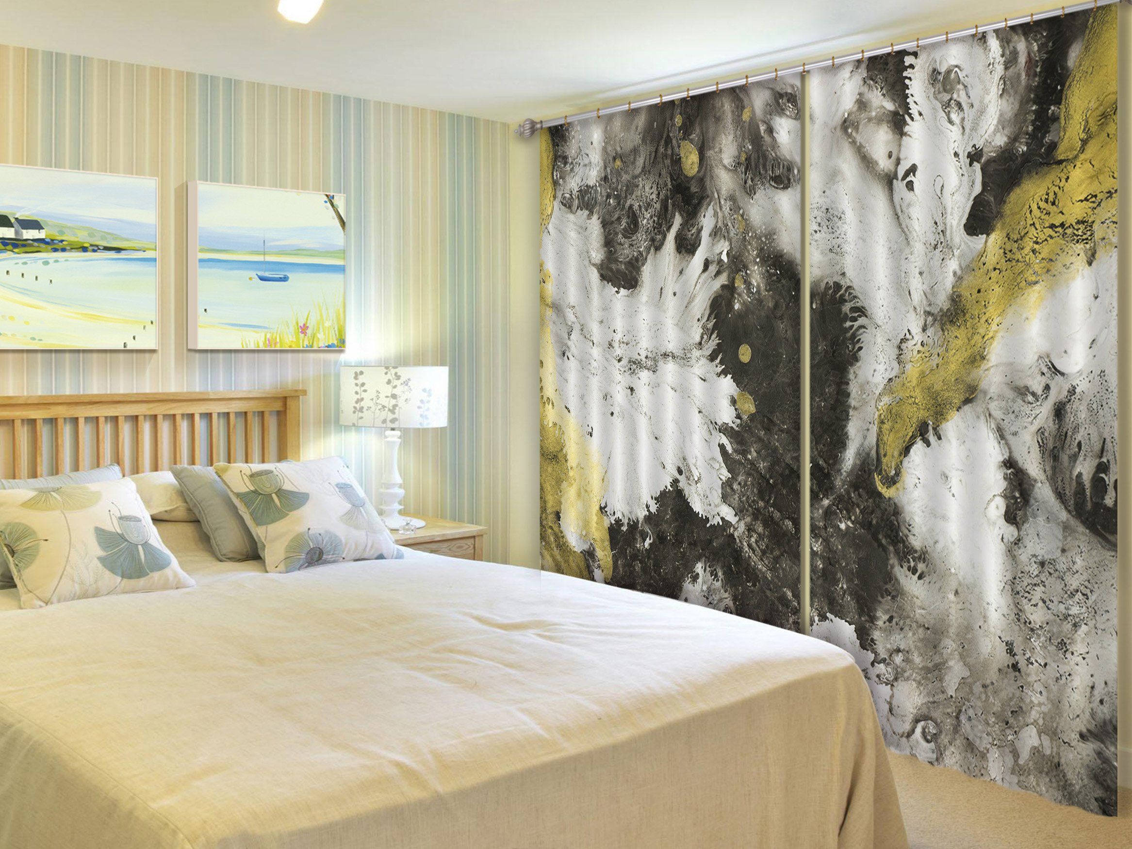 3D Black And White Turbulence 26 Curtains Drapes Curtains AJ Creativity Home