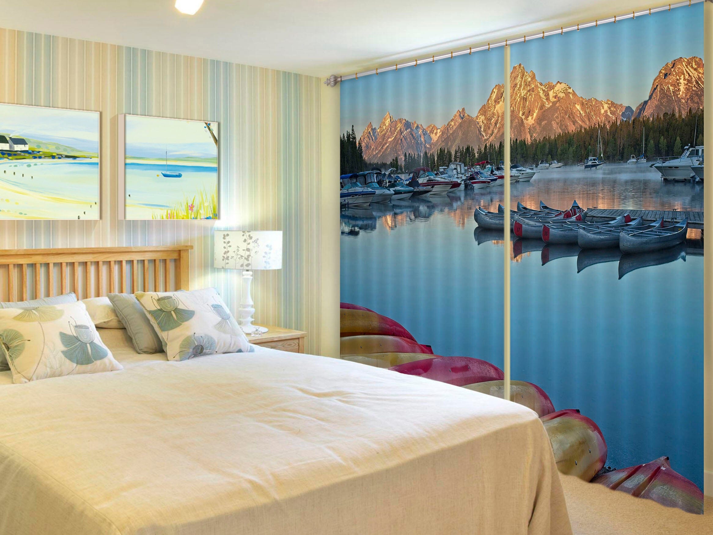 3D Lights In Water 072 Kathy Barefield Curtain Curtains Drapes Curtains AJ Creativity Home