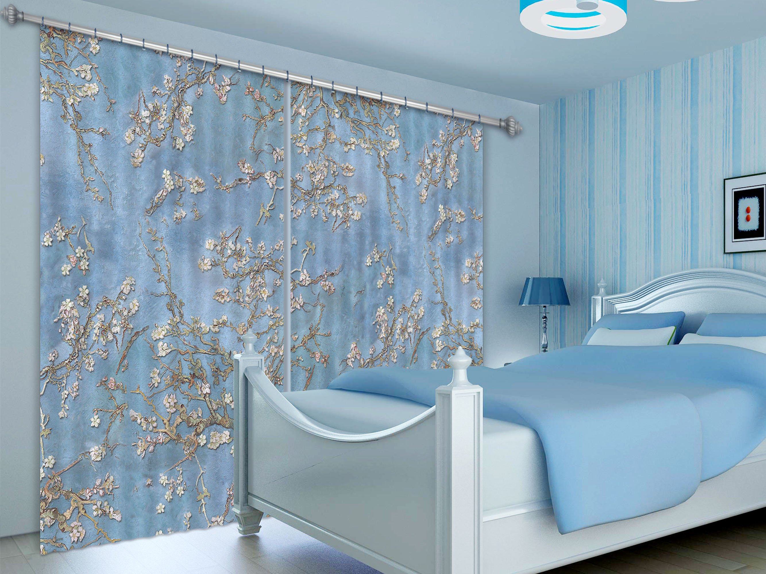 3D Embossed Flower Pattern 84 Curtains Drapes Curtains AJ Creativity Home