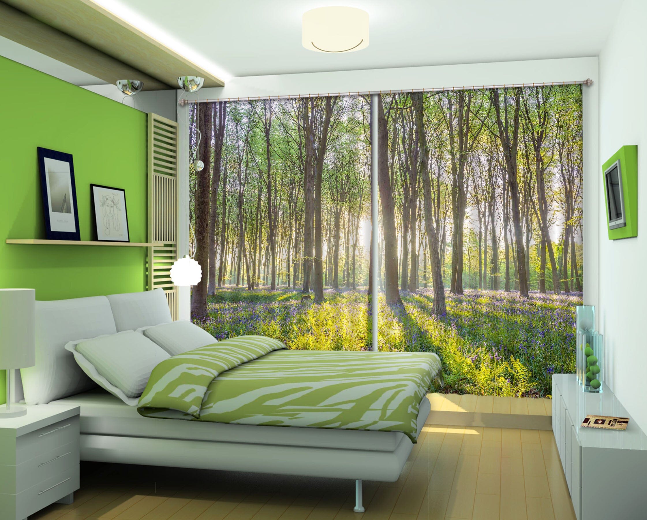 3D Sunset Forest 022 Assaf Frank Curtain Curtains Drapes Curtains AJ Creativity Home