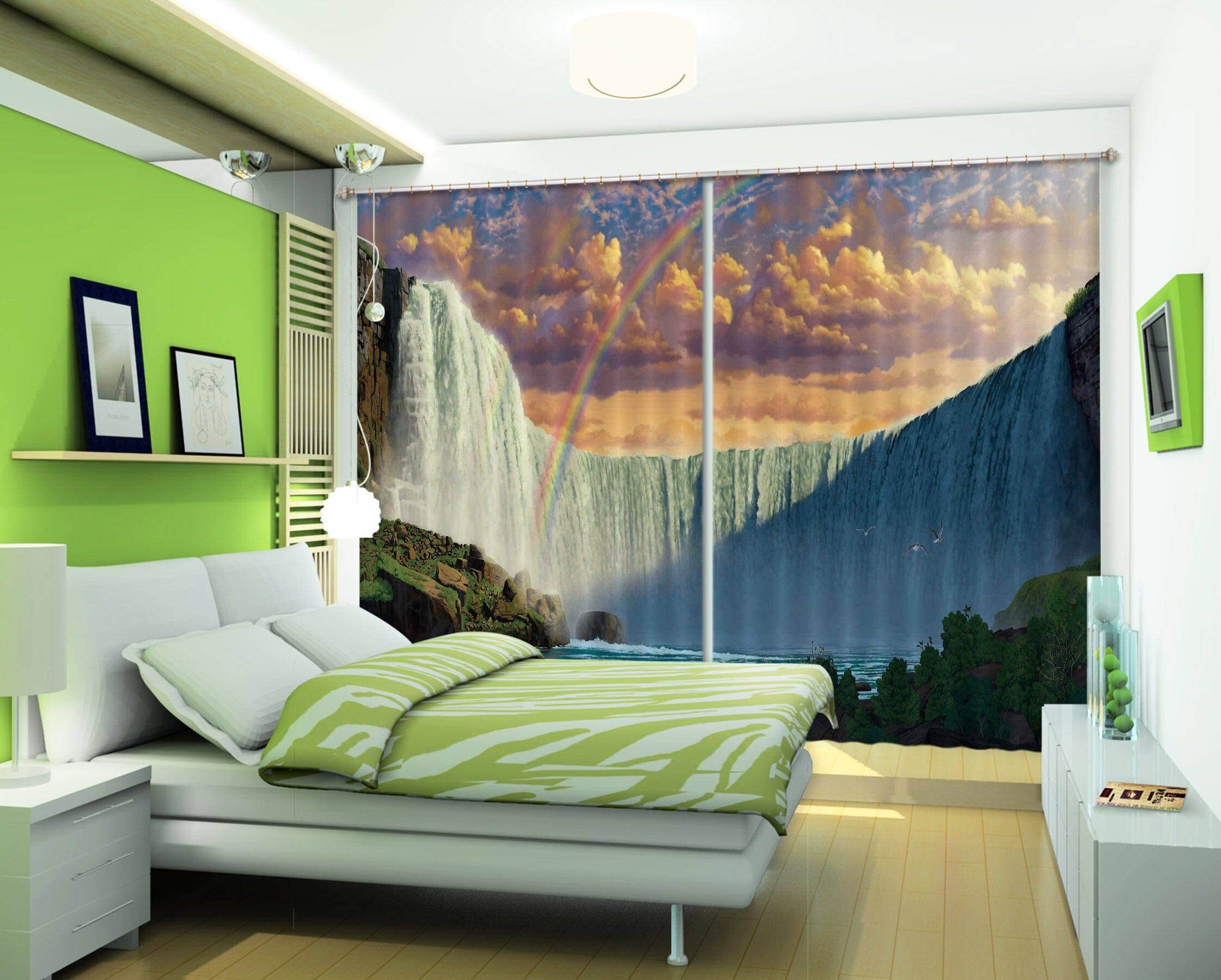 3D Niagara Falls 055 Vincent Hie Curtain Curtains Drapes Curtains AJ Creativity Home