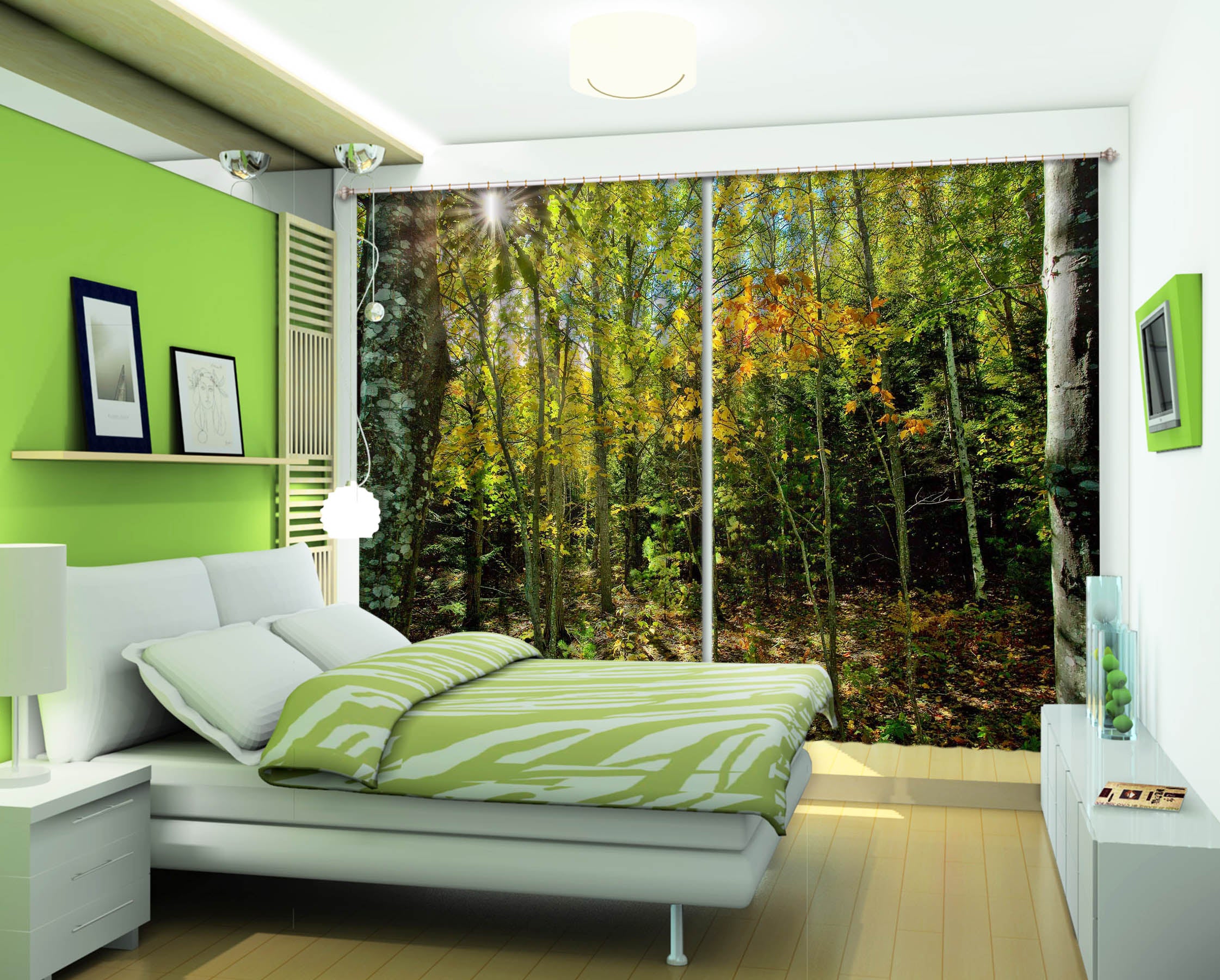 3D Trees 61215 Kathy Barefield Curtain Curtains Drapes