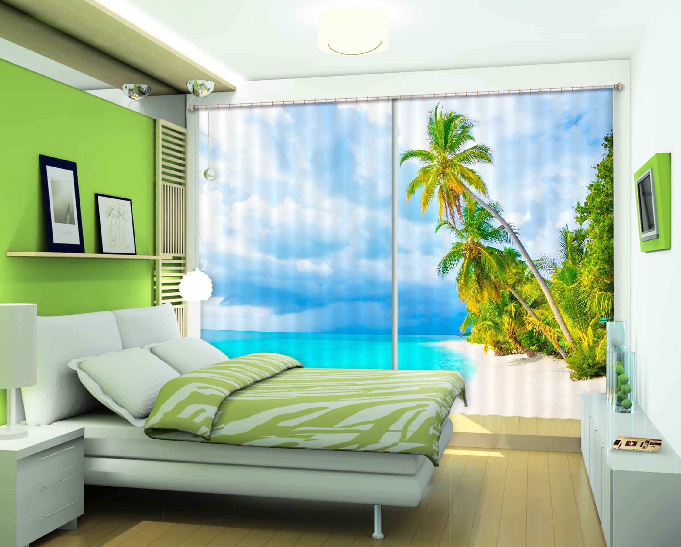 3D Blue Sea 112 Curtains Drapes Wallpaper AJ Wallpaper