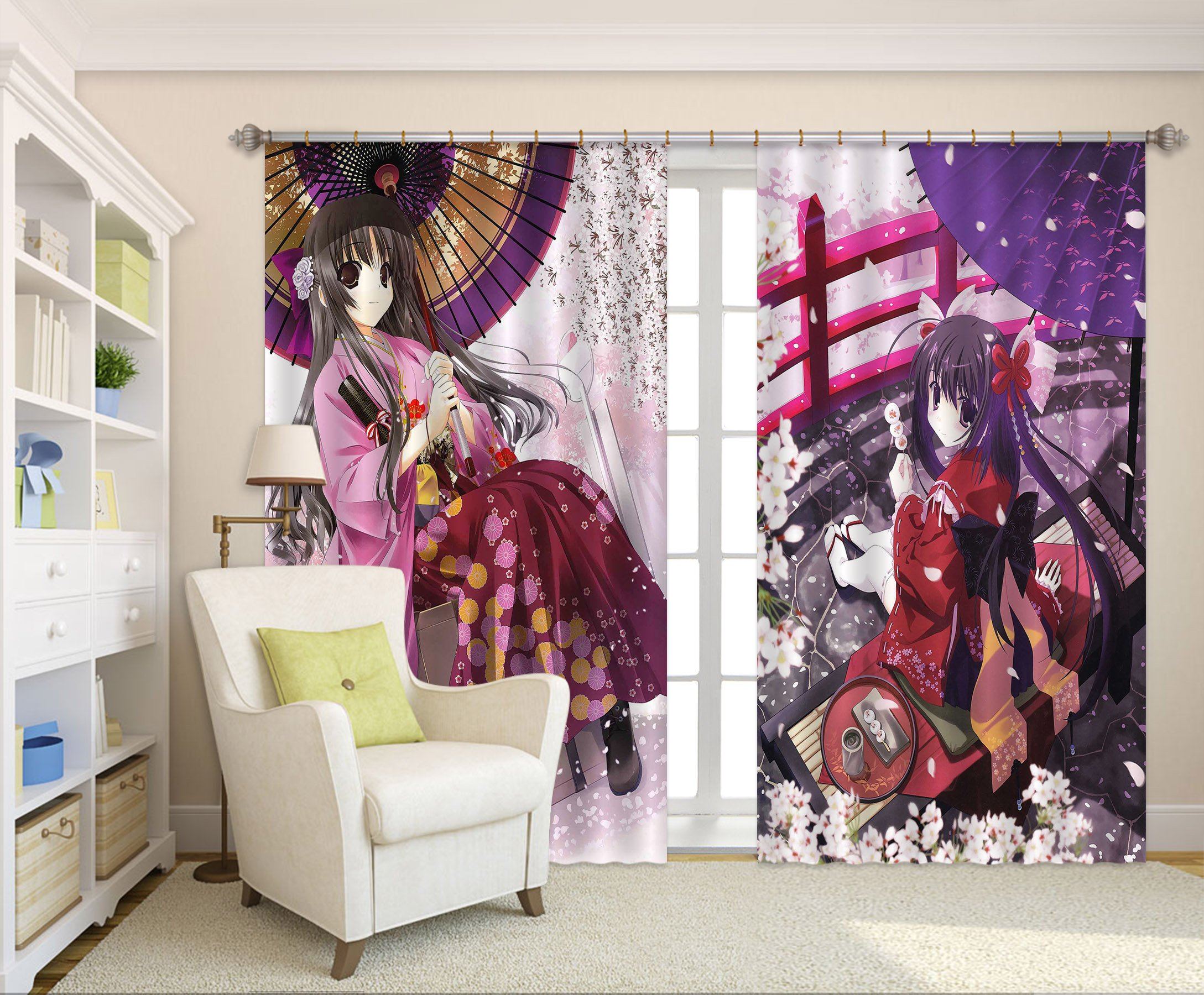 3D Cartoon Girls 2451 Curtains Drapes Wallpaper AJ Wallpaper