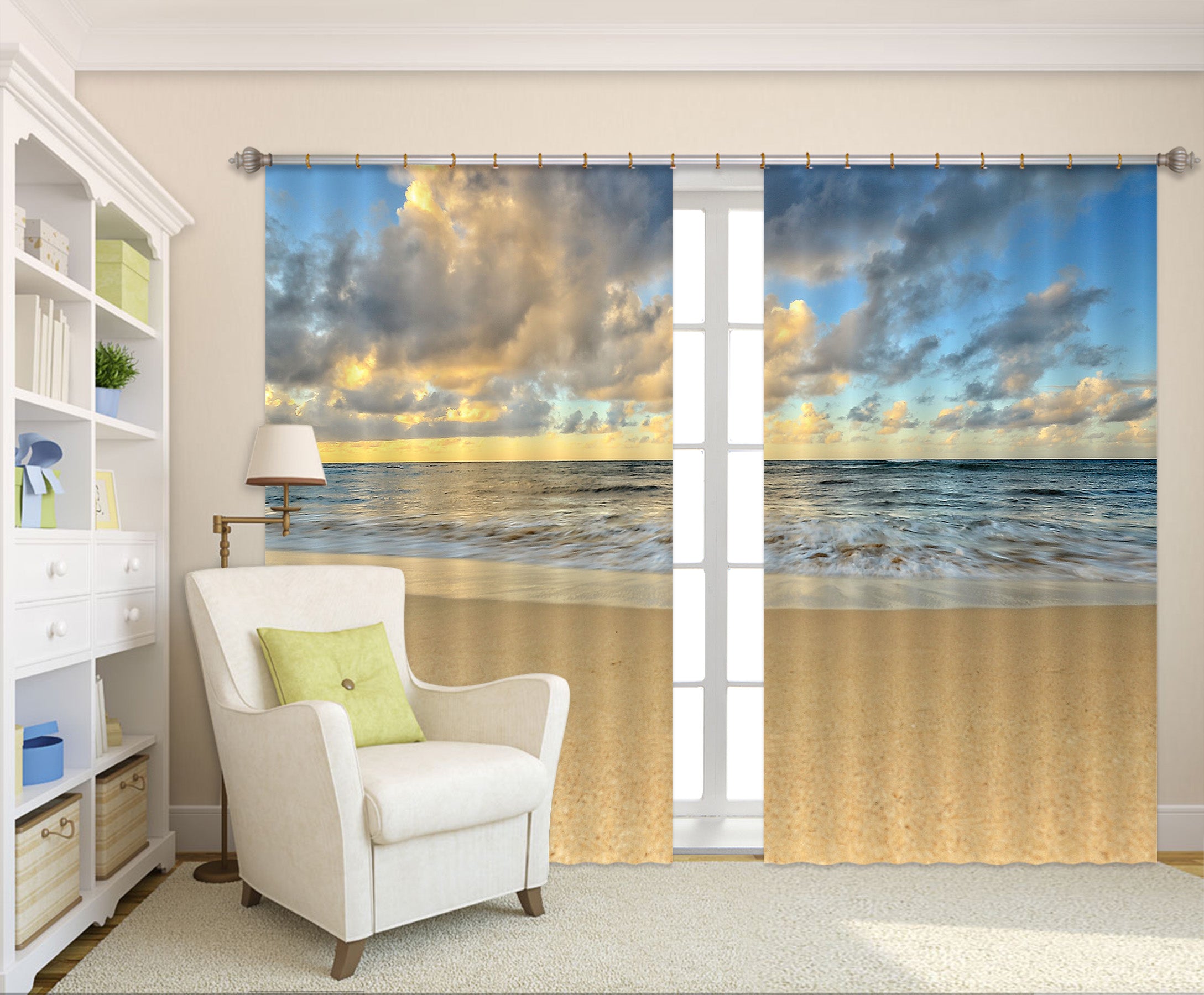 3D Beach 61232 Kathy Barefield Curtain Curtains Drapes