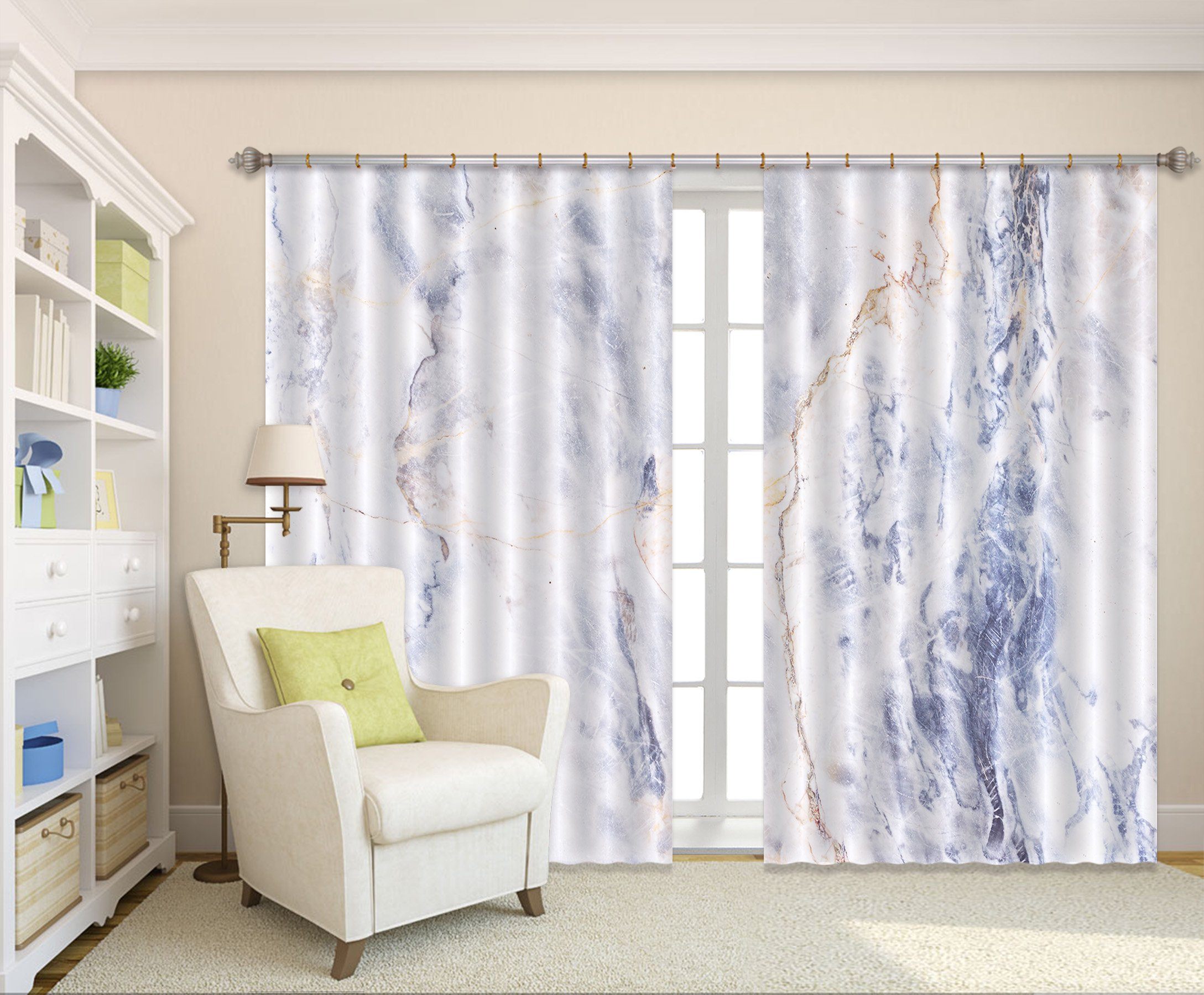 3D Irregular Line Ink 28 Curtains Drapes Curtains AJ Creativity Home