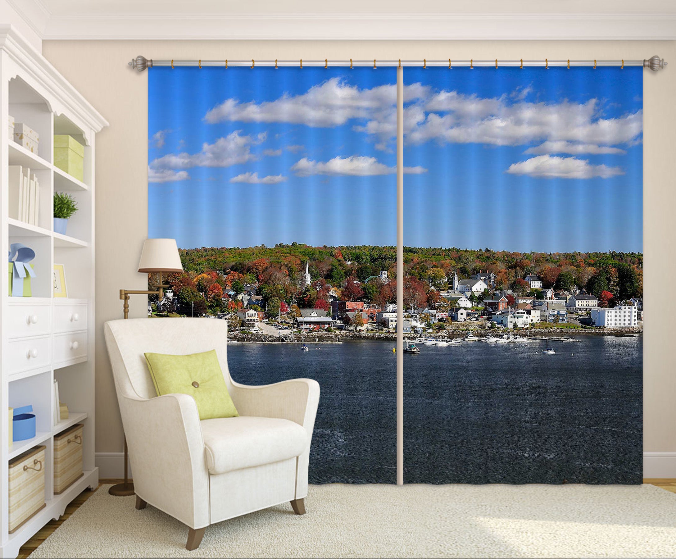 3D Seaside House 61211 Kathy Barefield Curtain Curtains Drapes