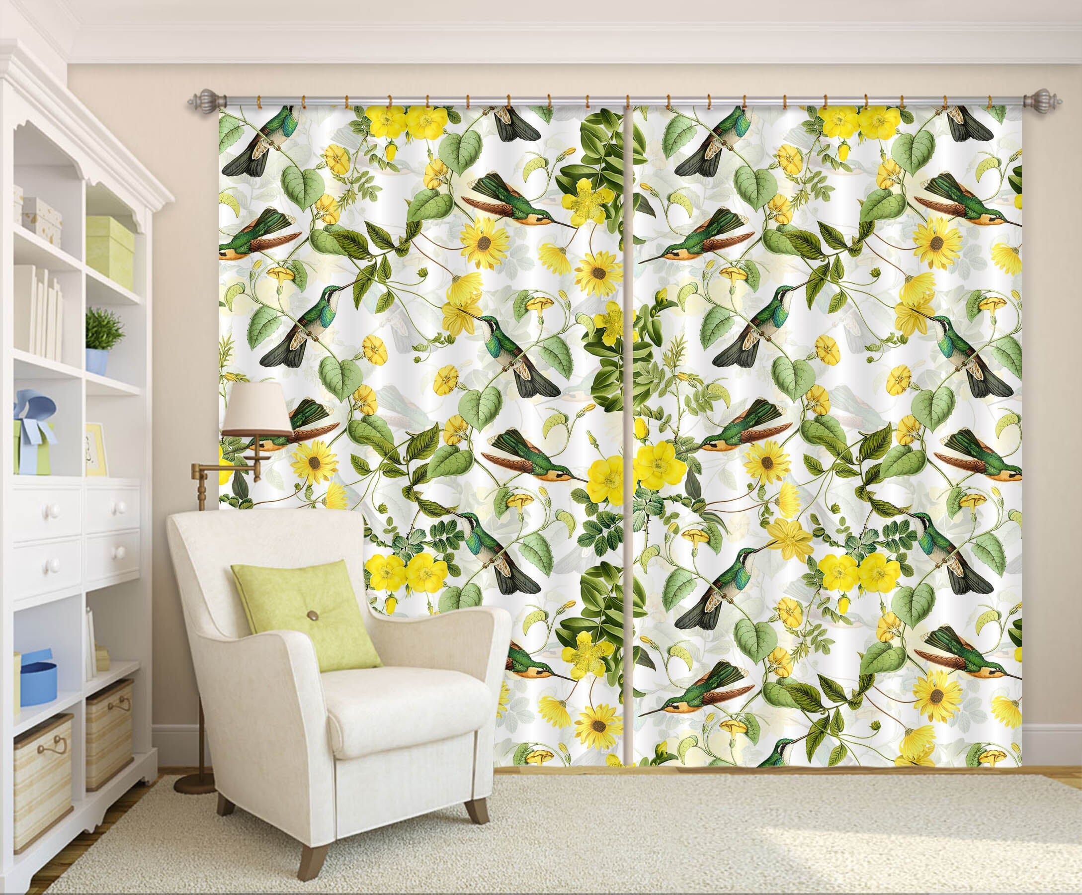 3D Yellow Flowers 173 Uta Naumann Curtain Curtains Drapes Curtains AJ Creativity Home