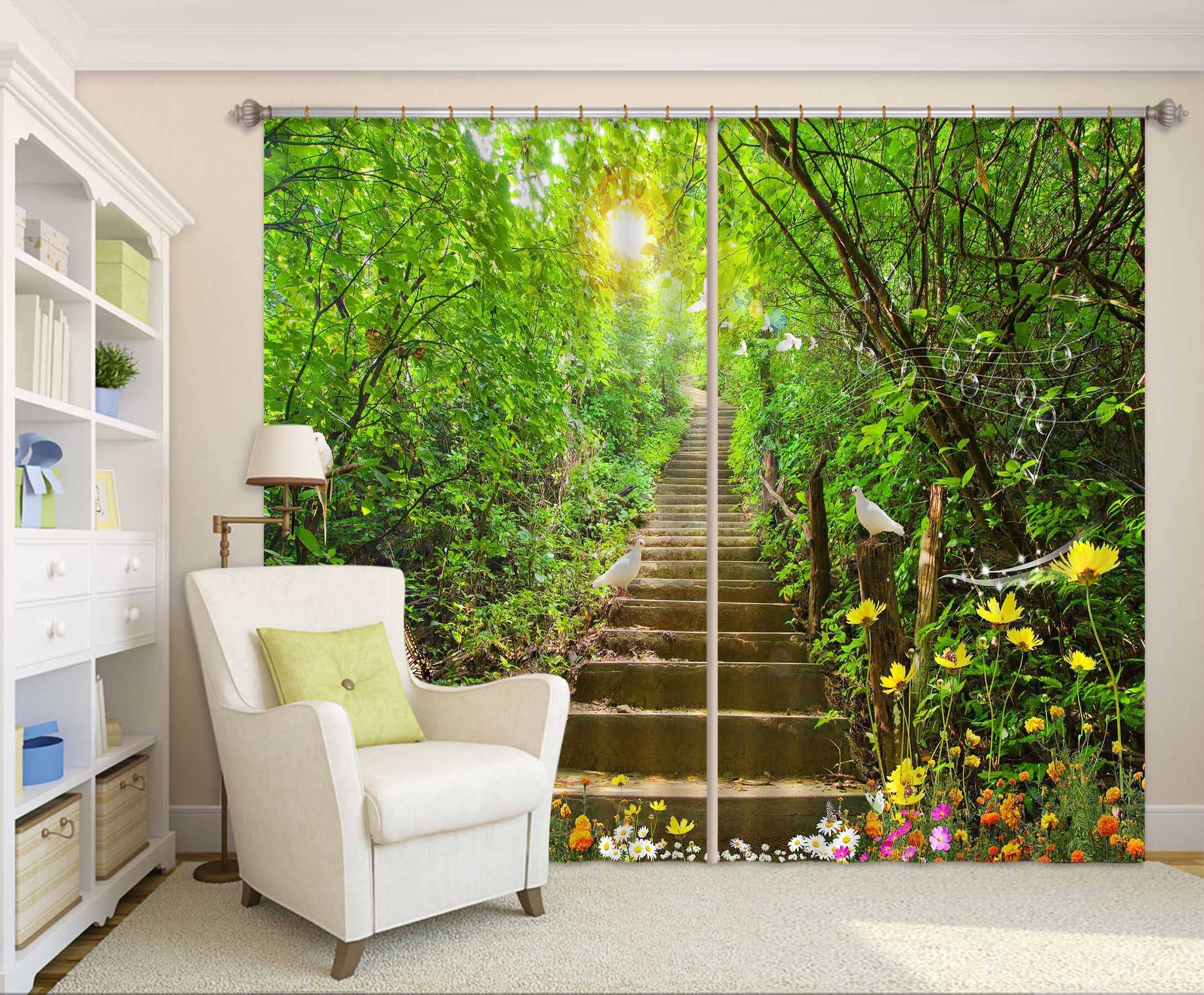 3D Forest Path 136 Curtains Drapes Wallpaper AJ Wallpaper
