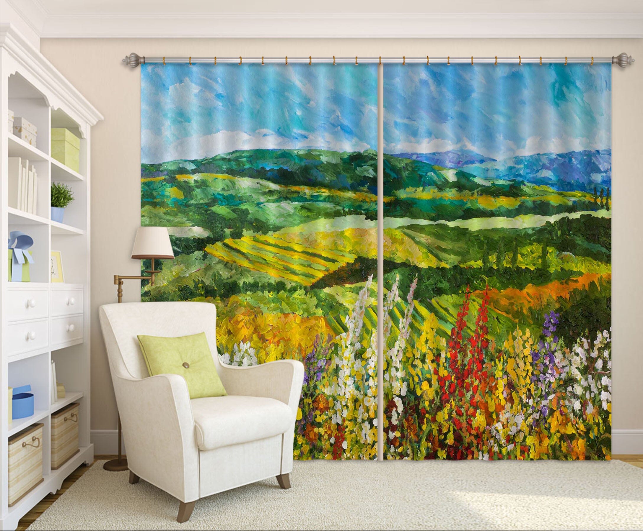3D Flowers Everywhere 047 Allan P. Friedlander Curtain Curtains Drapes Curtains AJ Creativity Home