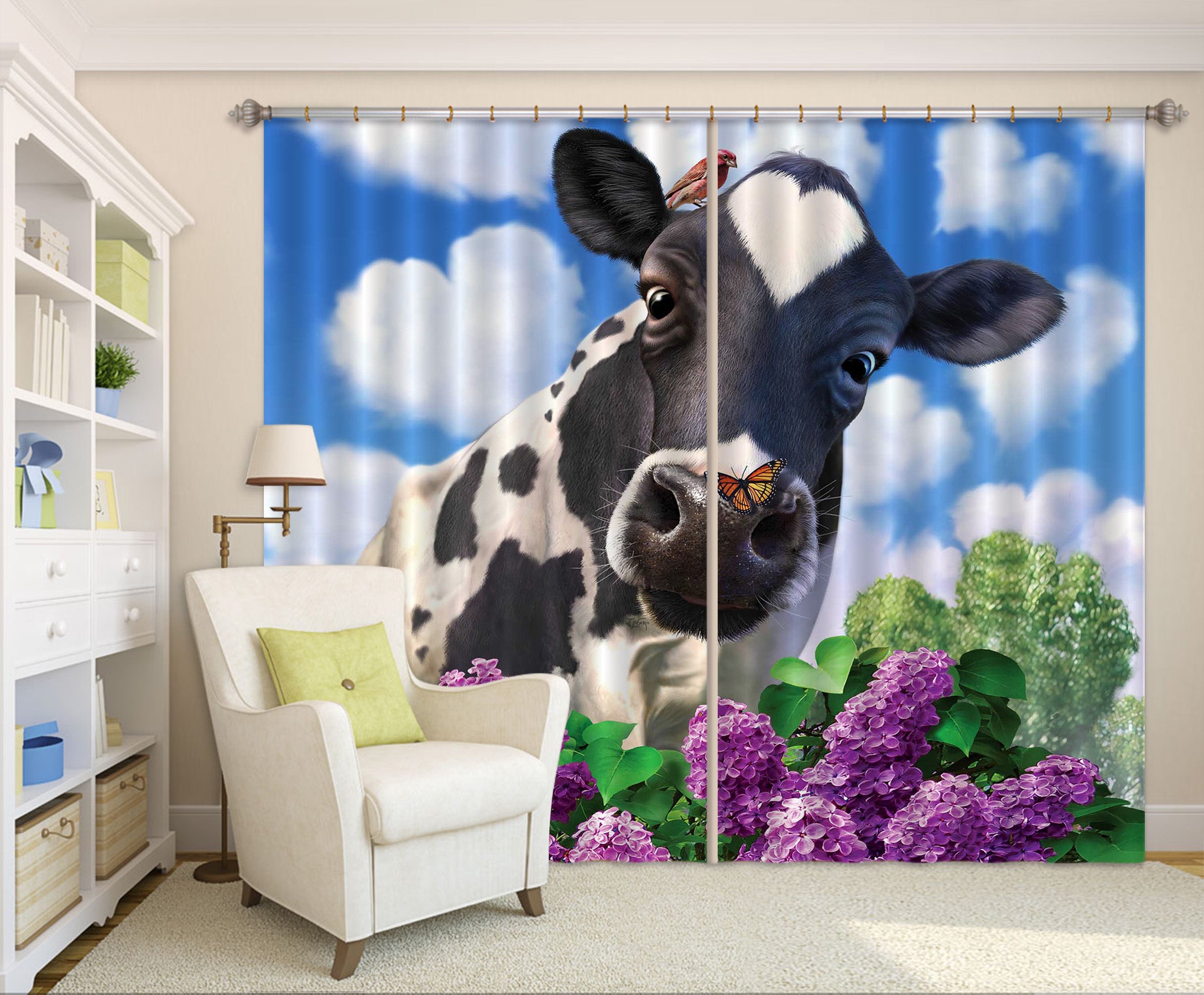 3D Cows 86074 Jerry LoFaro Curtain Curtains Drapes