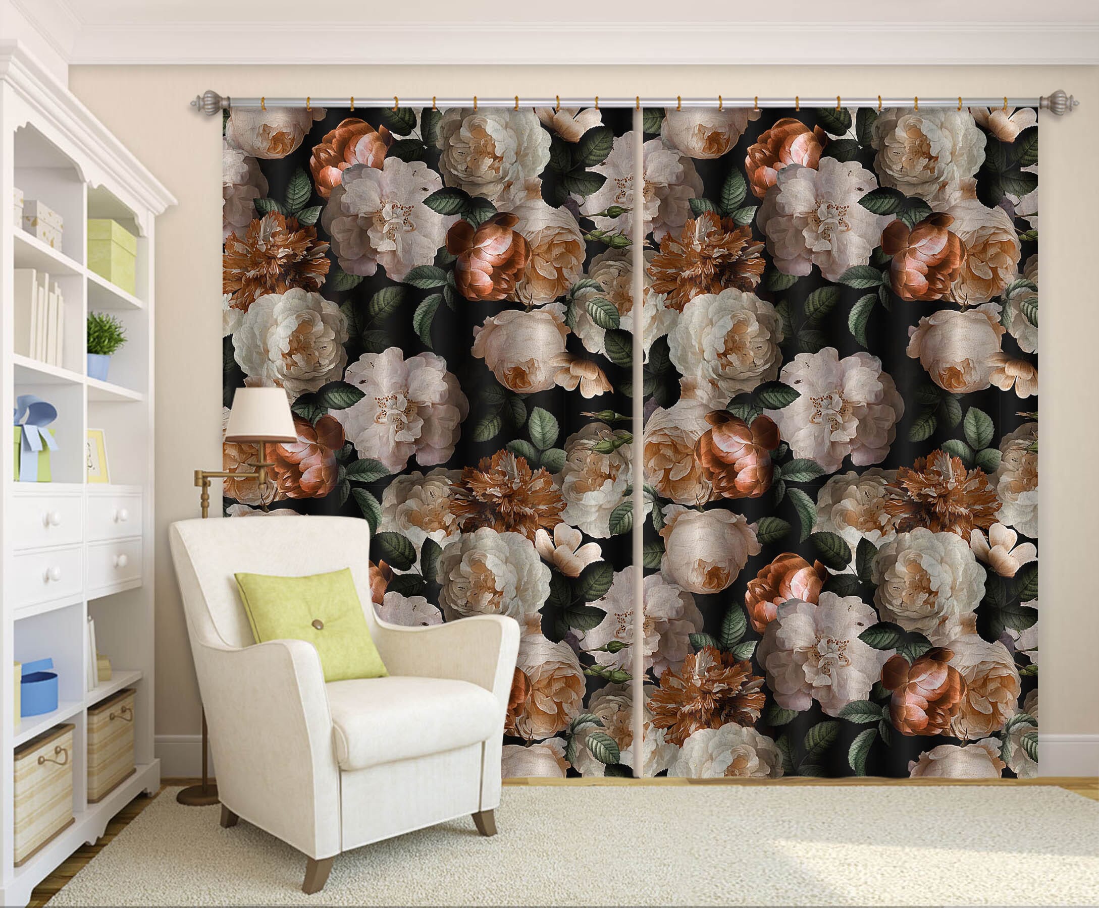 3D Flower Cluster 112 Uta Naumann Curtain Curtains Drapes Curtains AJ Creativity Home
