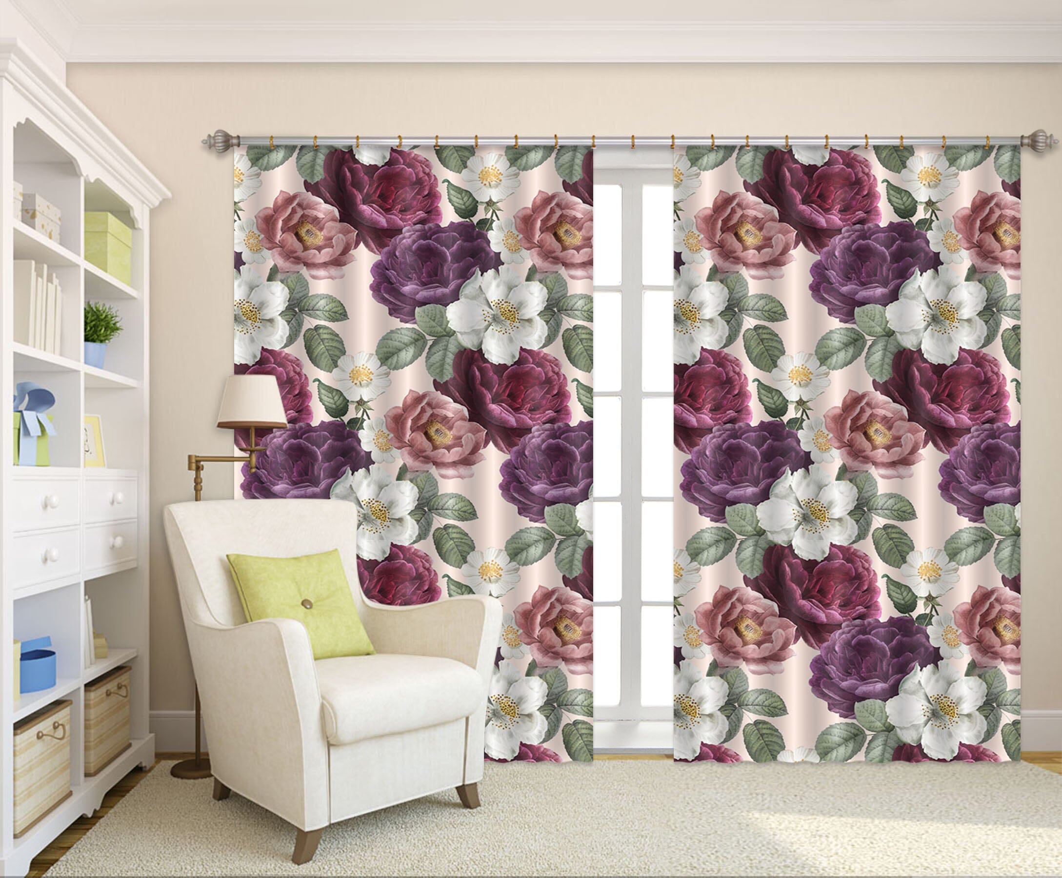 3D Color Rose 757 Curtains Drapes Wallpaper AJ Wallpaper